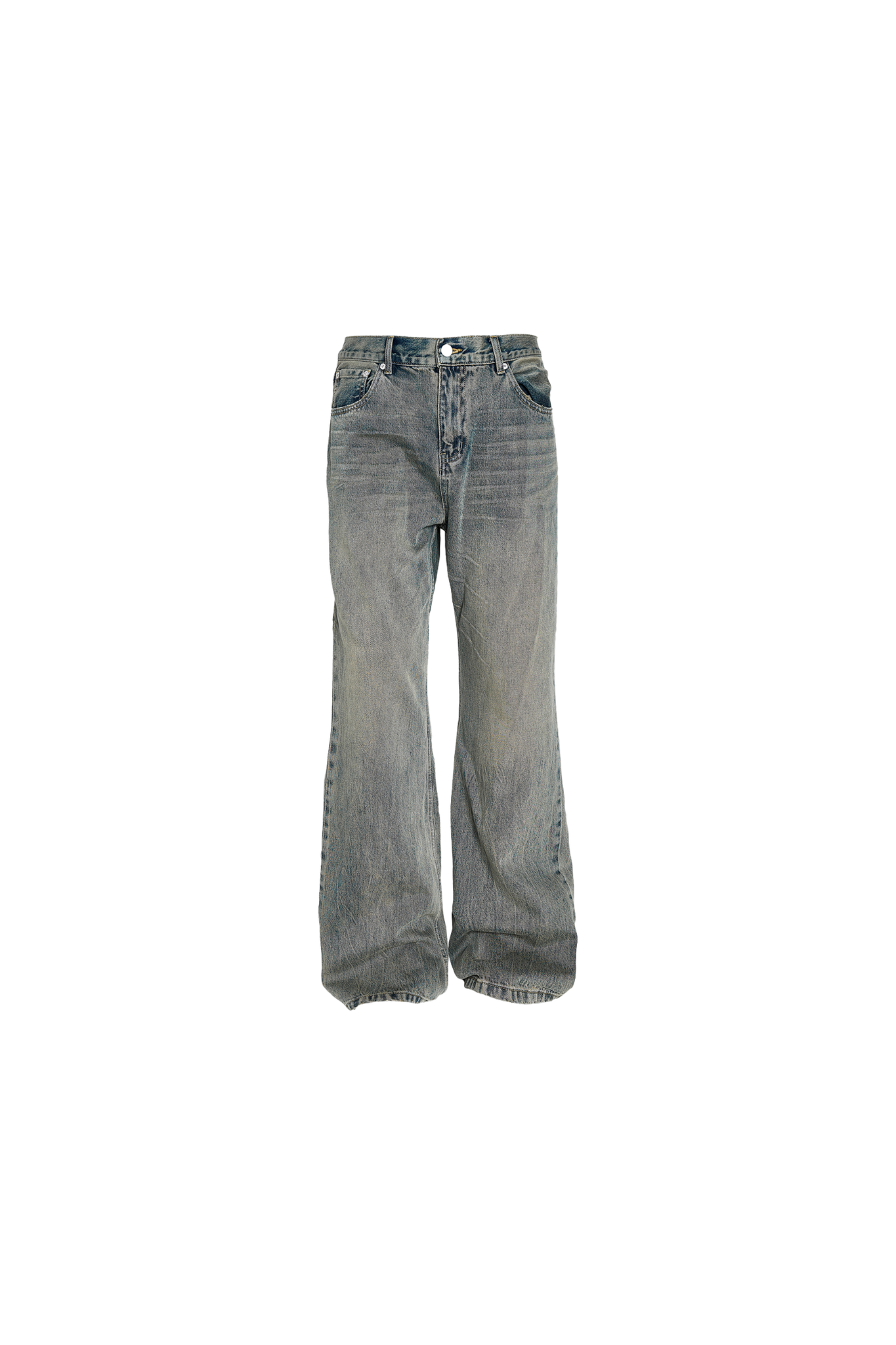 STEEPC Retro Nostalgic Washed Distressed Straight Jeans