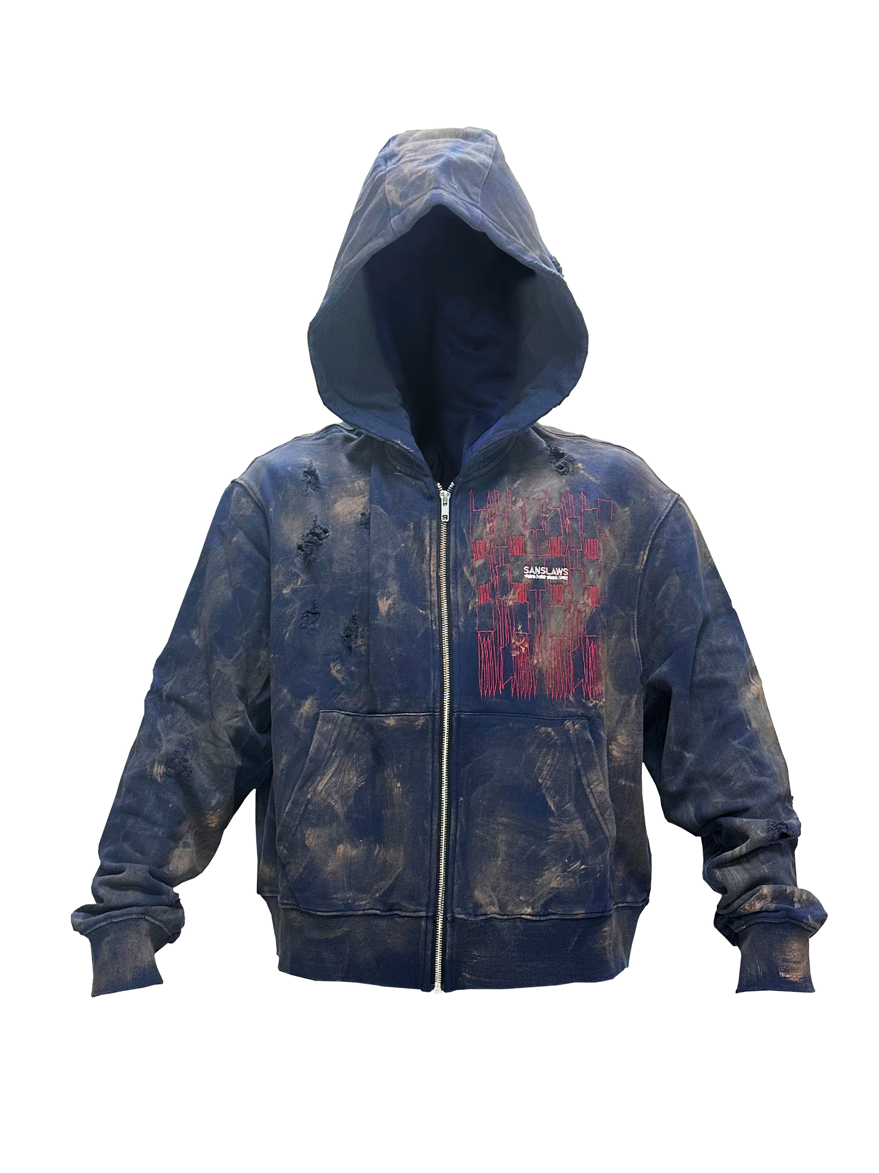 SANSLAWS丨Embroidered Mud-dyed Sweatshirt - PSYLOS 1, SANSLAWS丨Embroidered Mud-dyed Sweatshirt, Sweatshirt, SANSLAWS, PSYLOS 1