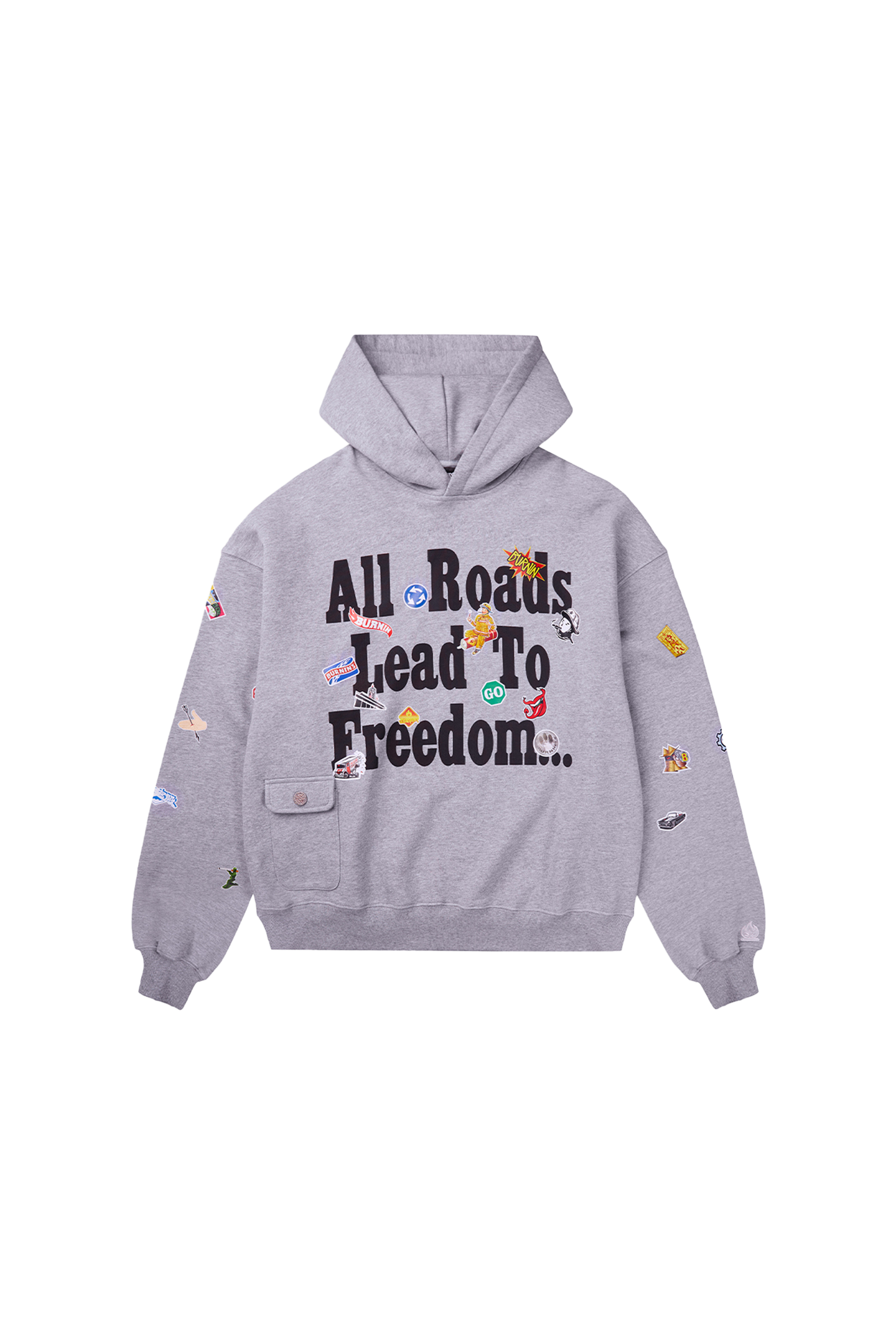 BURNIN* Realistic Sticker Slogan Hoodie