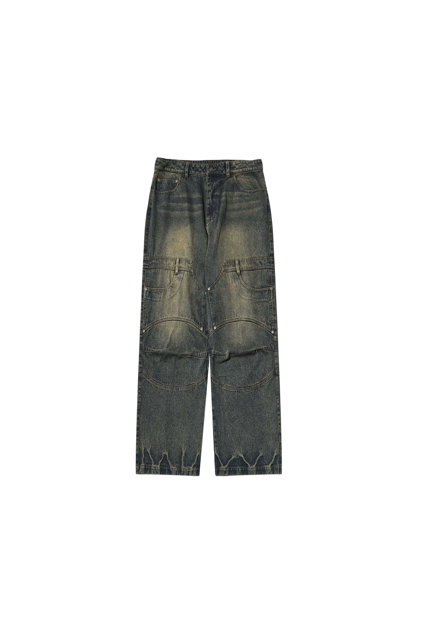 Denim Patchwork Jeans Men's American Style