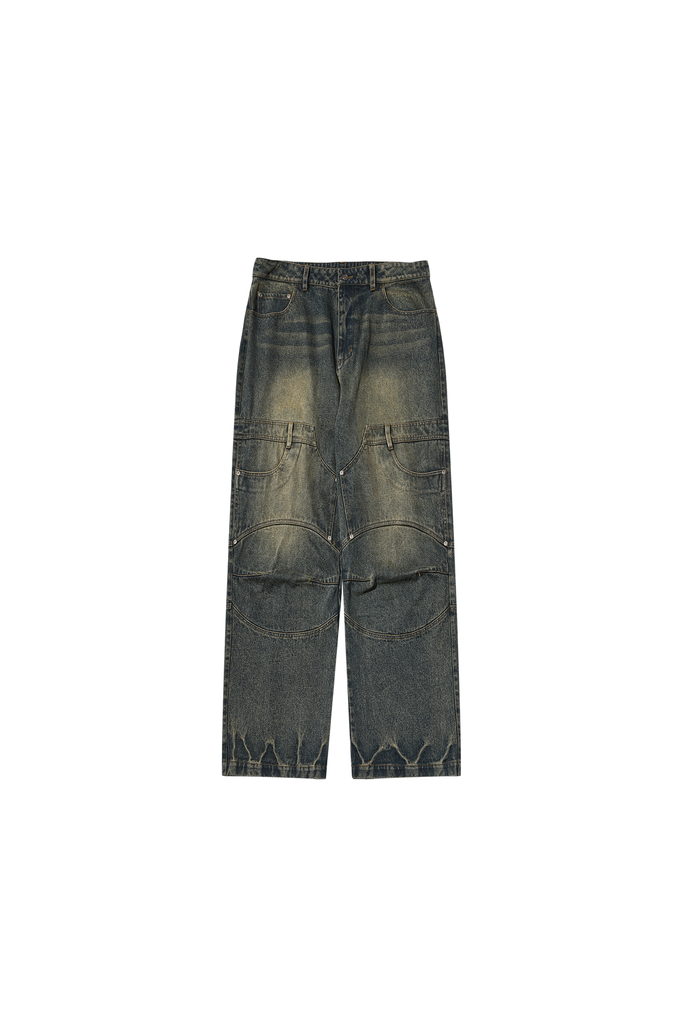 Denim Patchwork Jeans Men's American Style