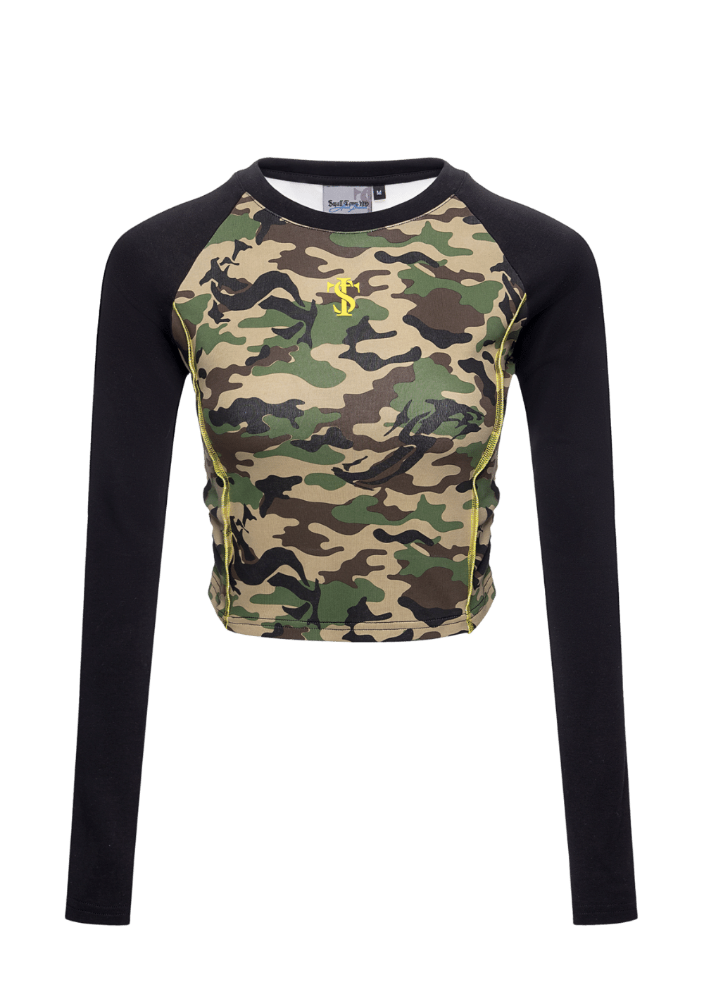 Camouflage Crop Top Long Sleeve Shirt - PSYLOS 1, Camouflage Crop Top Long Sleeve Shirt, T-Shirt, Small Town Kid, PSYLOS 1