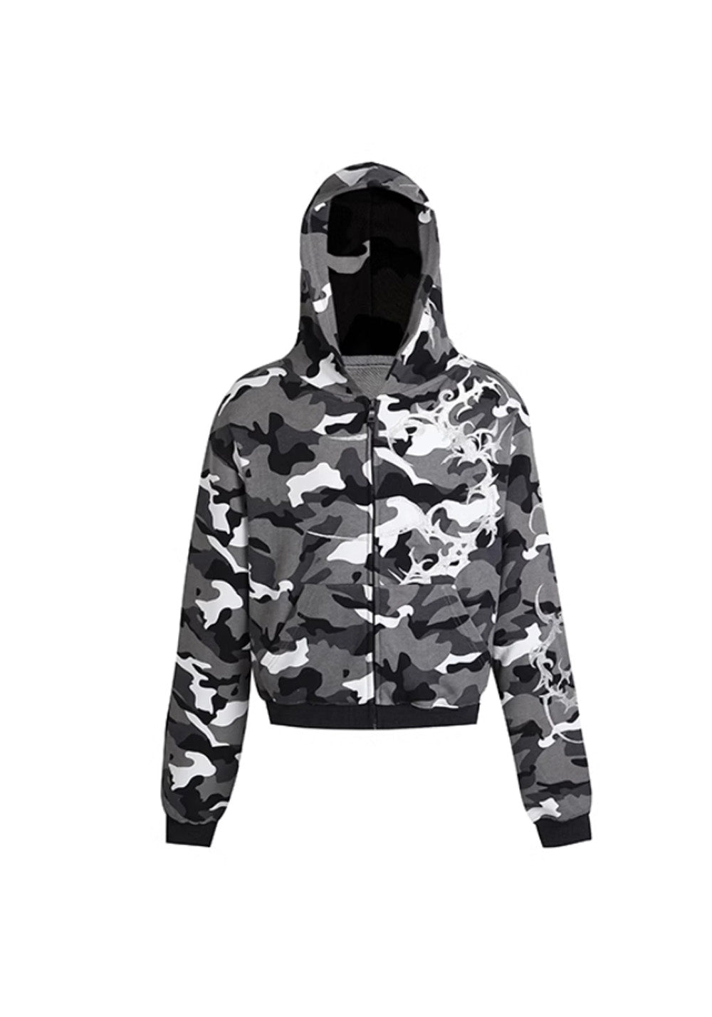 DND4DES丨Silver Embroidered Camo Zip Hoodie - PSYLOS 1, DND4DES丨Silver Embroidered Camo Zip Hoodie, Hoodie, DND4DES•JAPAN, PSYLOS 1