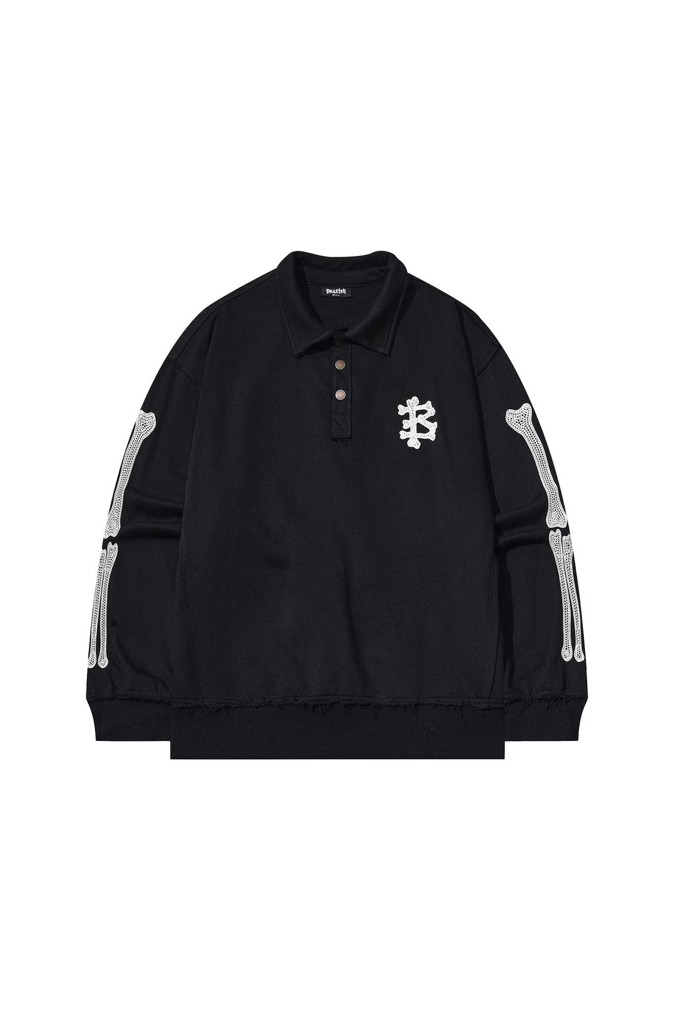 BEASTER Embroidered Pattern Long-sleeved Polo Shirt