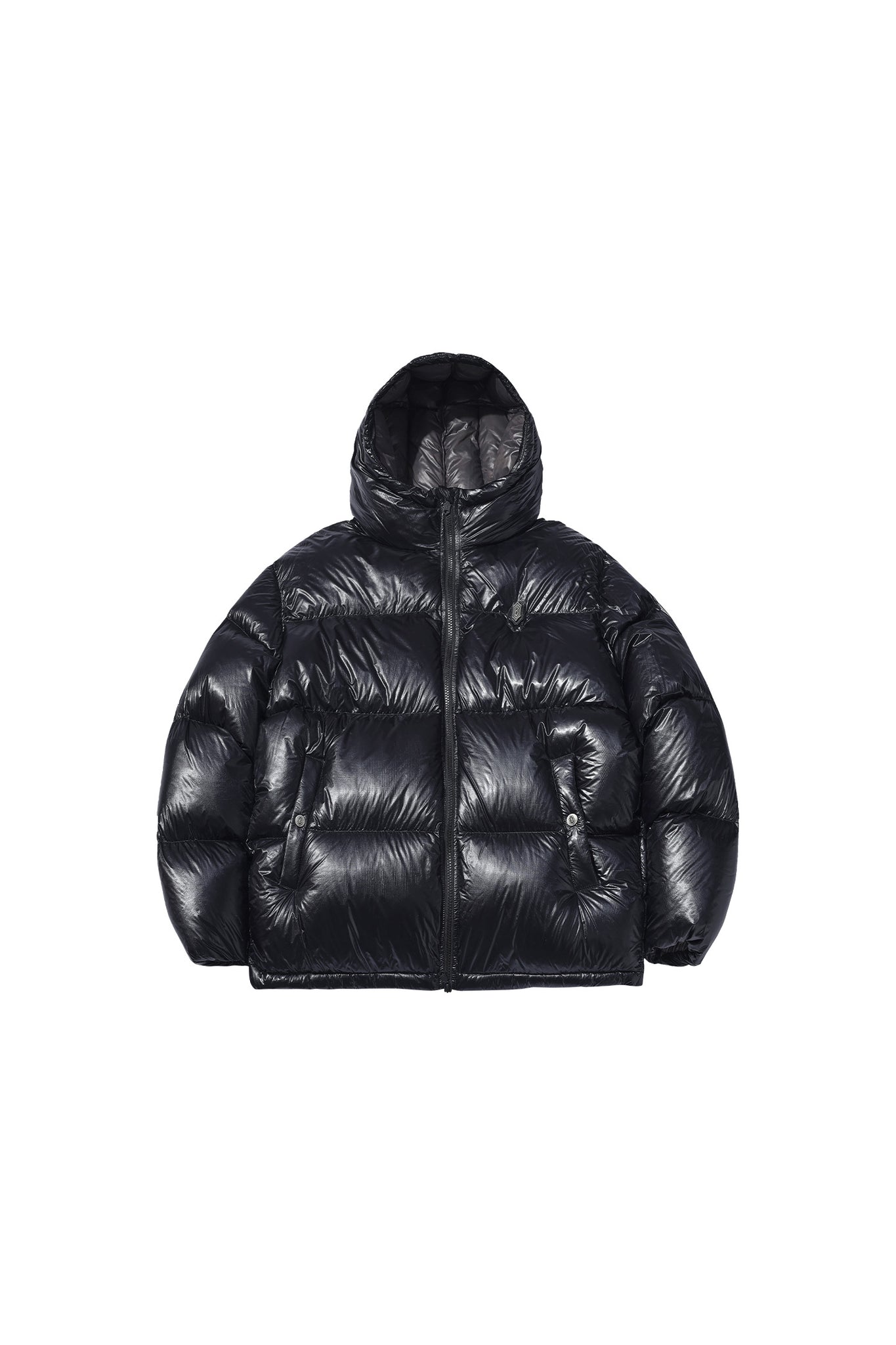 Leather Shield Logo Down Jacket