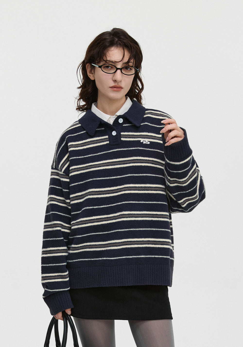 PCLP Striped Polo Sweater