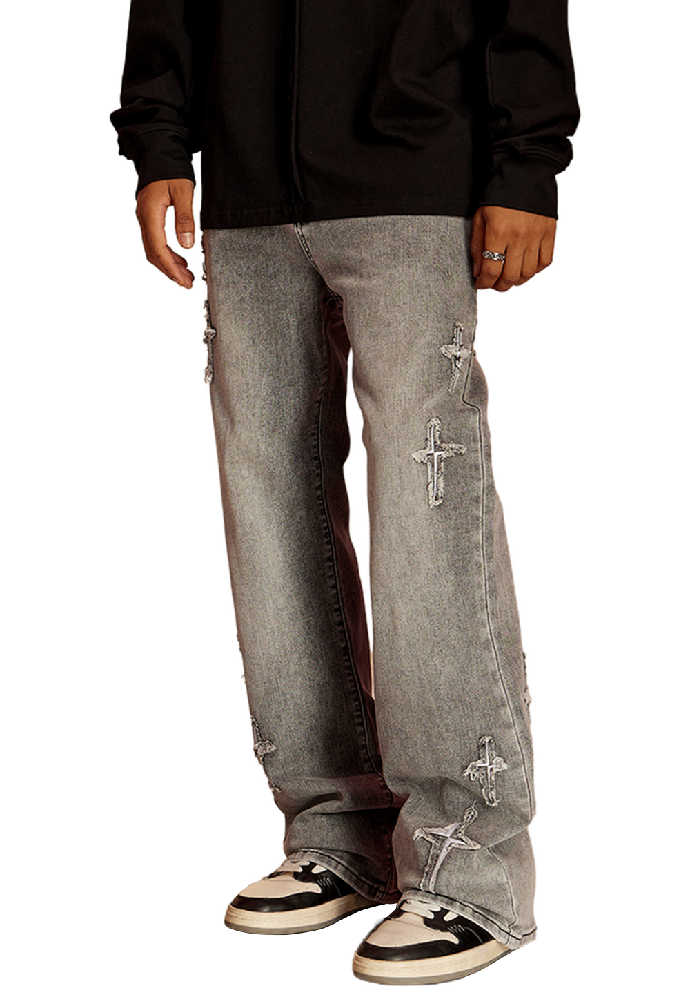 Cross Star Distressed Jeans - PSYLOS 1, Cross Star Distressed Jeans, Pants, iconslab, PSYLOS 1