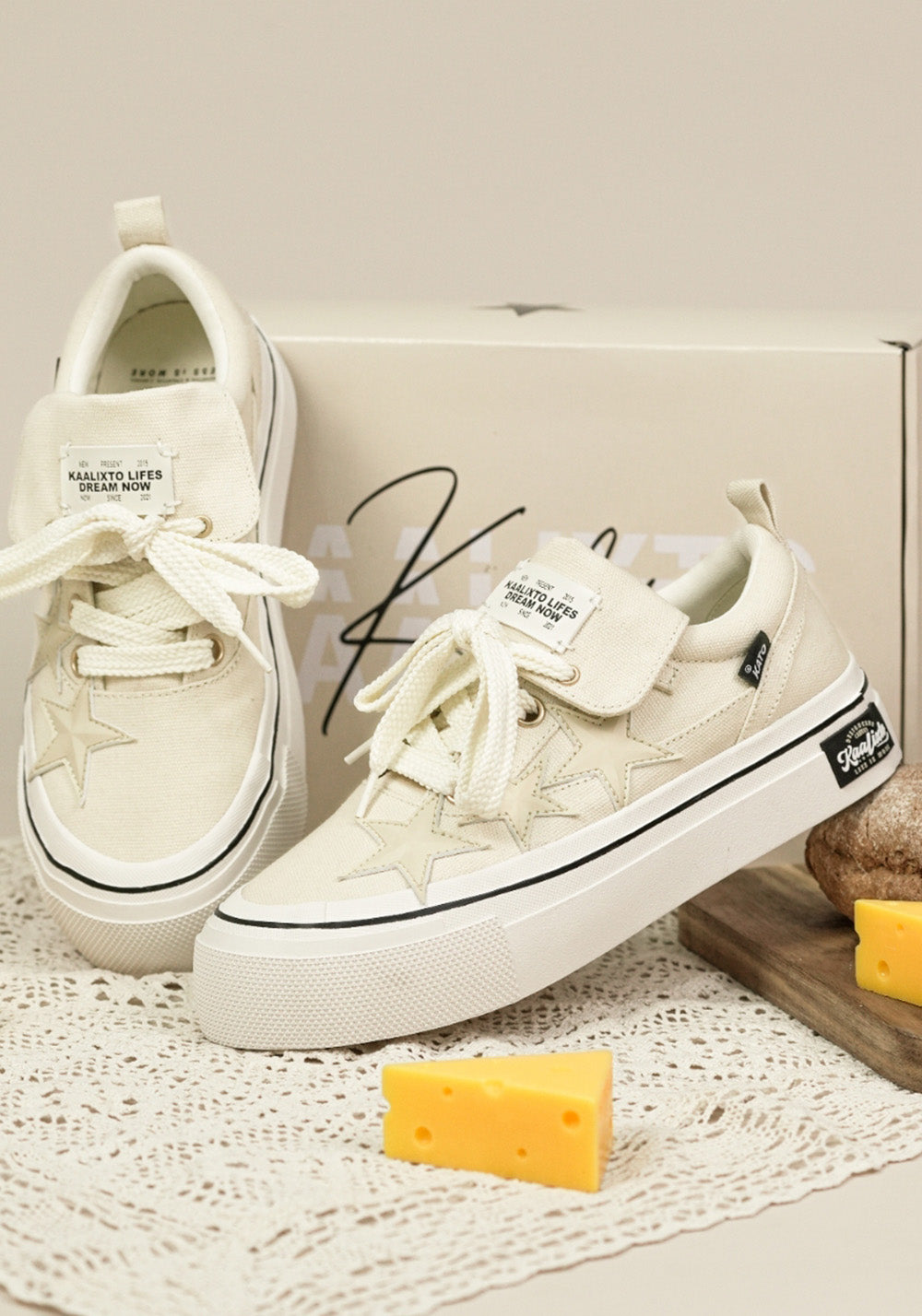 KAALIXTO丨Cream Beige Canvas Star Shoes - PSYLOS 1, KAALIXTO丨Cream Beige Canvas Star Shoes, Canvas Sneakers, KAALIXTO•JAPAN, PSYLOS 1