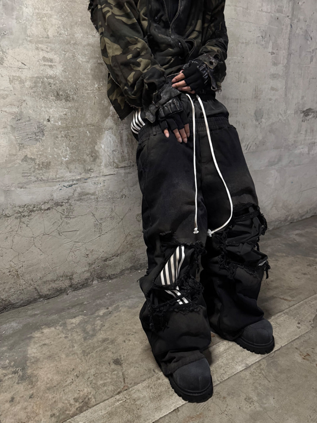 GOJOYJINNI丨Dual Waist Distressed Baggy Jeans - PSYLOS 1, GOJOYJINNI丨Dual Waist Distressed Baggy Jeans, Jeans, GOJOYJINNI, PSYLOS 1