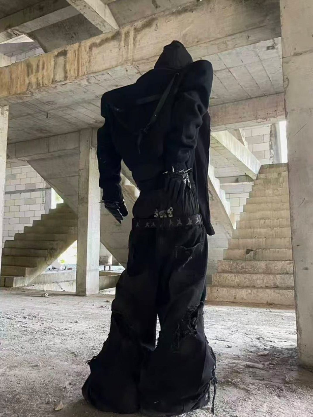 GOJOYJINNI丨Dual Waist Distressed Baggy Jeans - PSYLOS 1, GOJOYJINNI丨Dual Waist Distressed Baggy Jeans, Jeans, GOJOYJINNI, PSYLOS 1