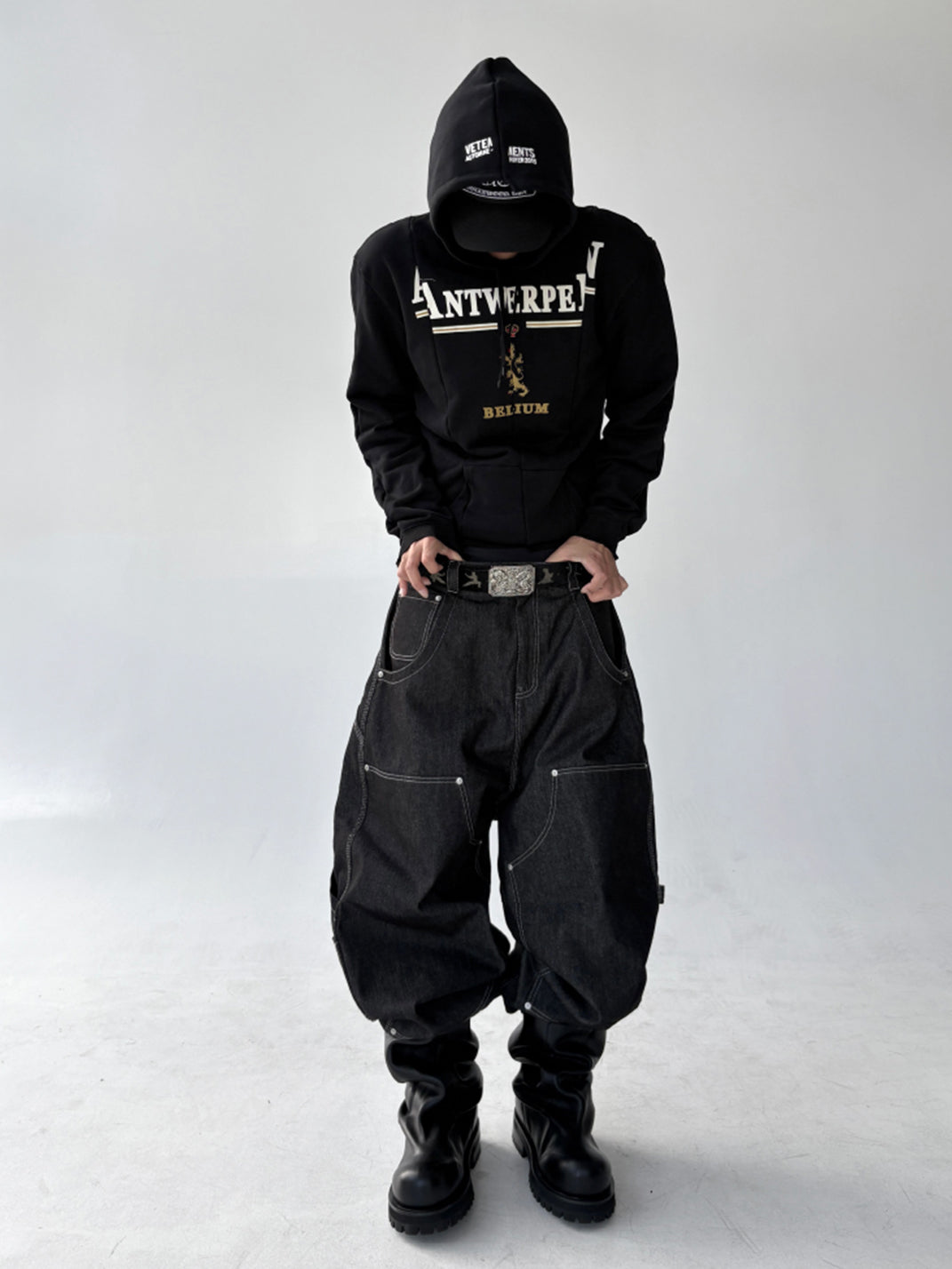 GOJOYJINNI | Large Pocket Straight Baggy Jeans - PSYLOS 1, GOJOYJINNI | Large Pocket Straight Baggy Jeans, Jeans, GOJOYJINNI, PSYLOS 1