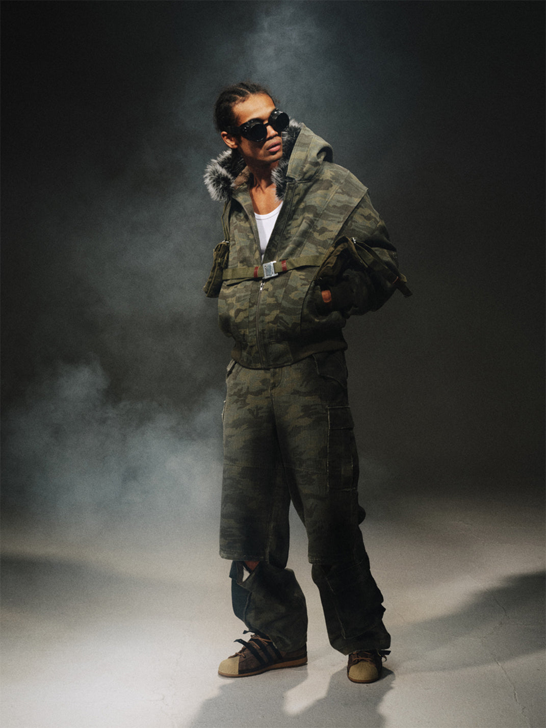 TREclub | Camo Fur Collar Aviator Jacket - PSYLOS 1, TREclub | Camo Fur Collar Aviator Jacket, Jackets, TREclub•JAPAN, PSYLOS 1