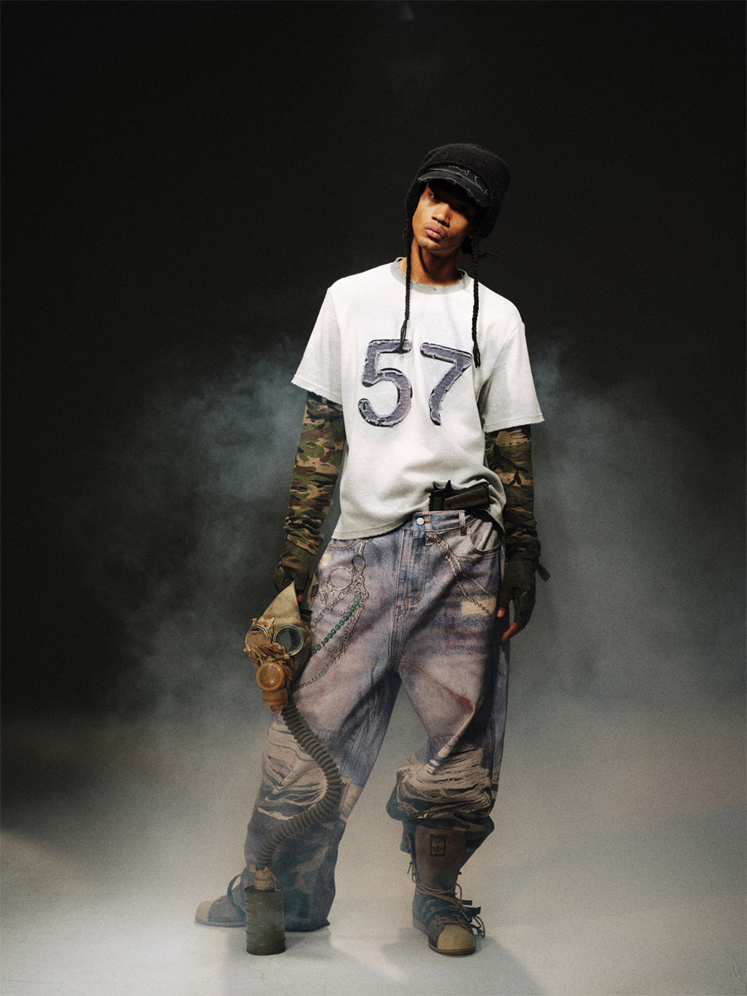 TREclub | Layered Patch Washed Long Sleeve Tee - PSYLOS 1, TREclub | Layered Patch Washed Long Sleeve Tee, T-Shirt, TREclub•JAPAN, PSYLOS 1