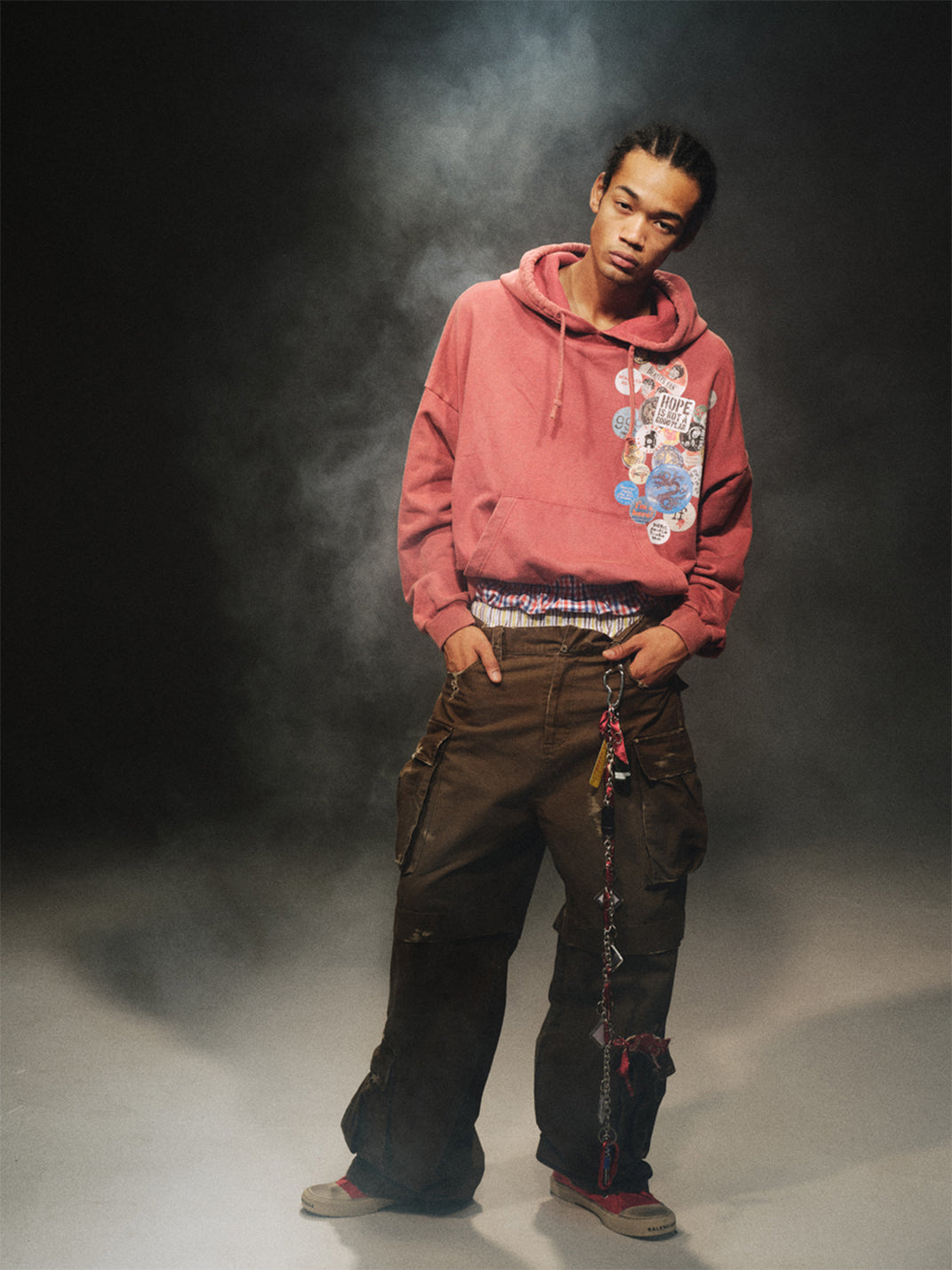 TREclub | Badge Print Washed Sweatshirt - PSYLOS 1, TREclub | Badge Print Washed Sweatshirt, Hoodie, TREclub•JAPAN, PSYLOS 1