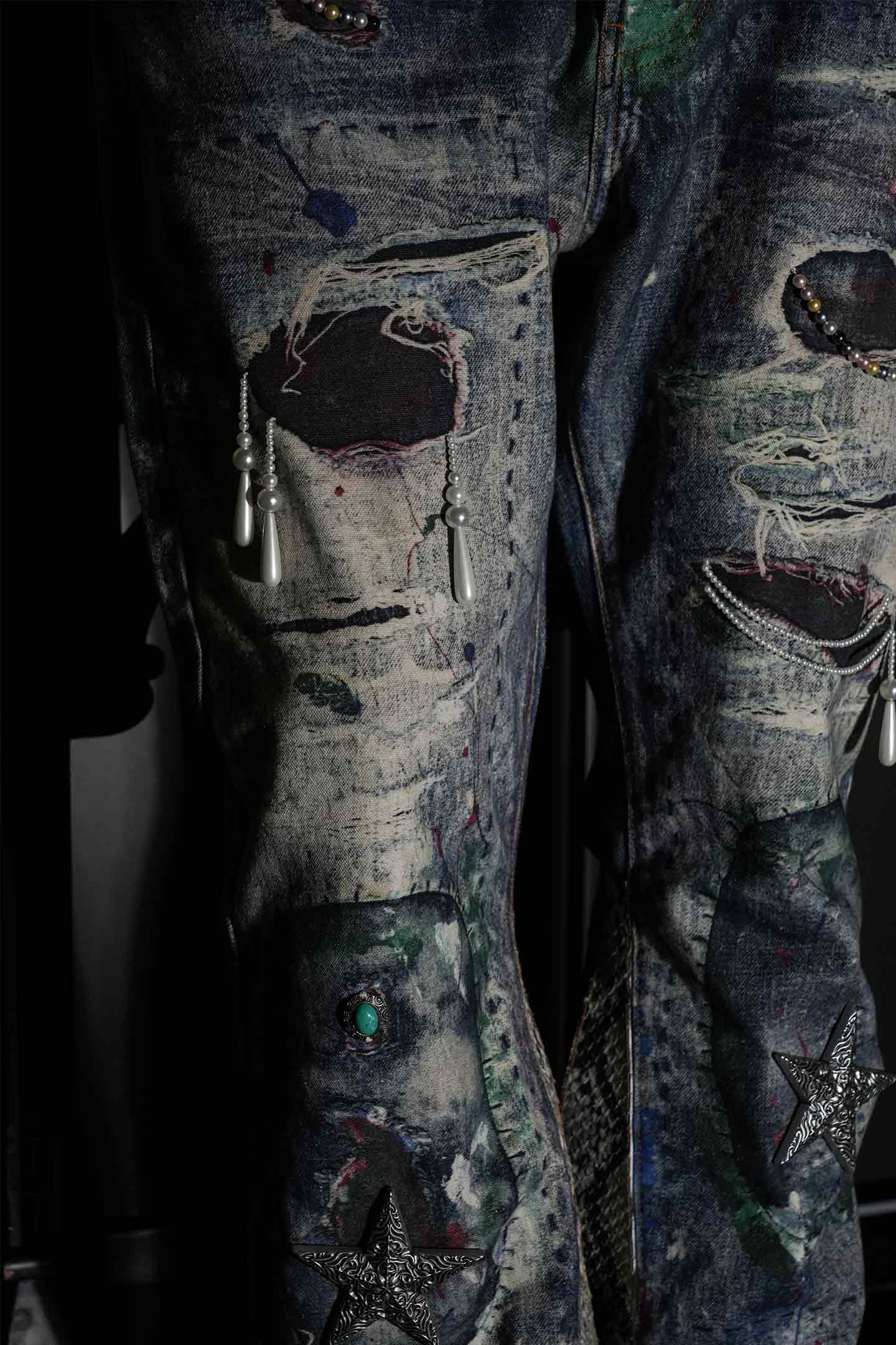 GLACIERBOY丨"RAP STAR" SERIES  Snake Waxed Jeans - PSYLOS 1, GLACIERBOY丨"RAP STAR" SERIES  Snake Waxed Jeans, Jeans, GLACIERBOY•JAPAN, PSYLOS 1