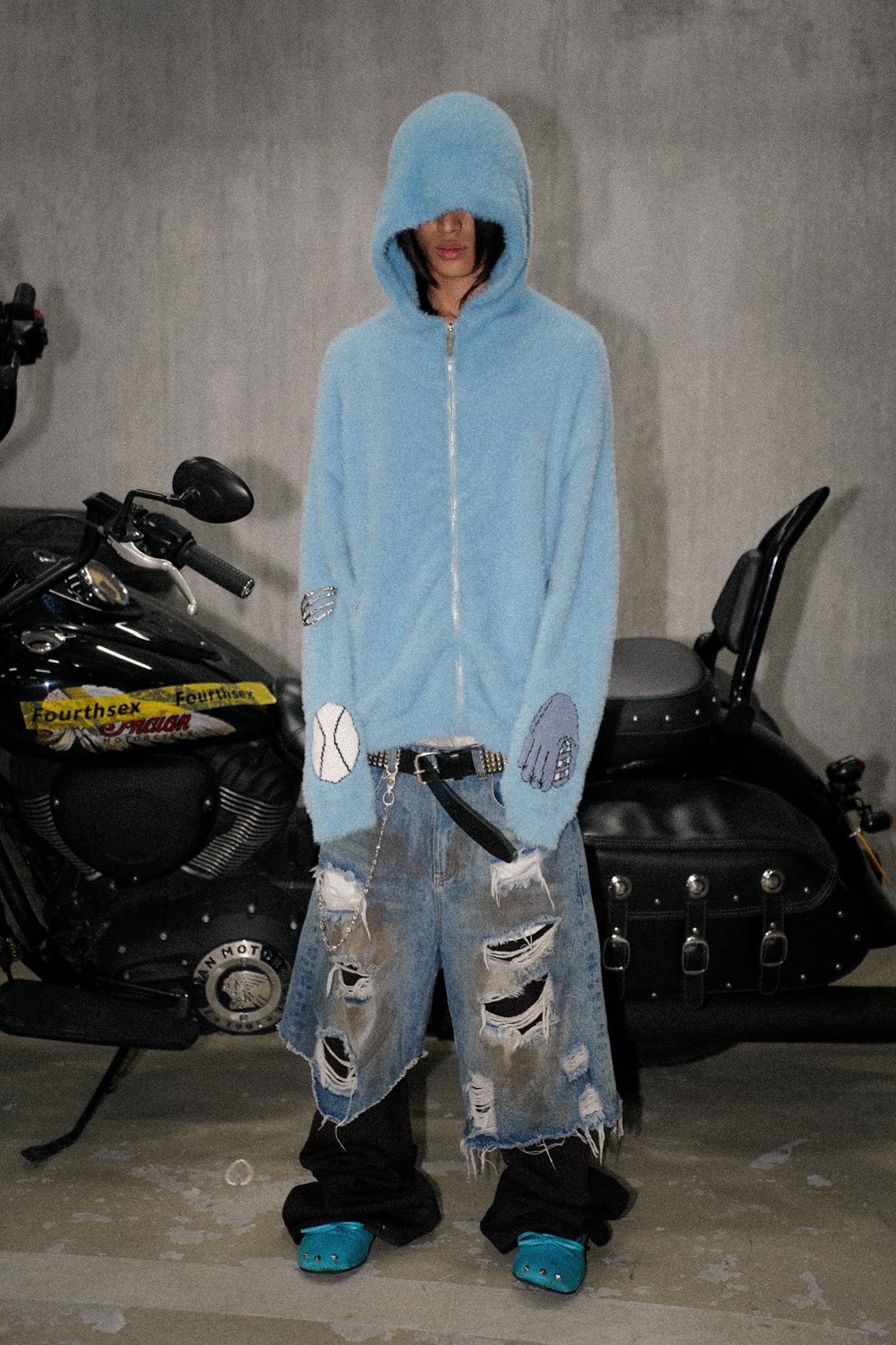 Cartoon Embroidered Hooded Jacket - PSYLOS 1, Cartoon Embroidered Hooded Jacket, Jacket, Fourth3ex, PSYLOS 1