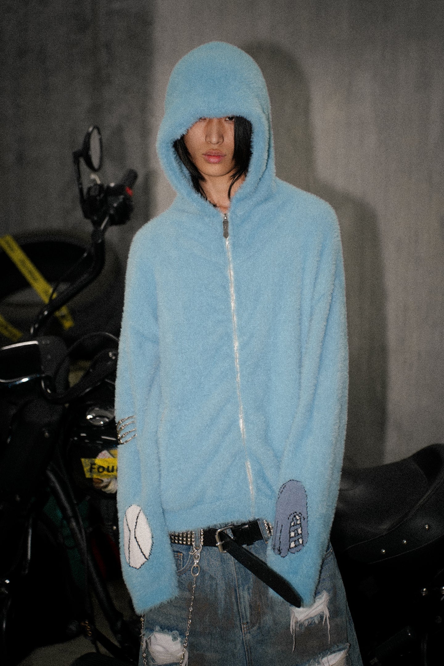 Cartoon Embroidered Hooded Jacket - PSYLOS 1, Cartoon Embroidered Hooded Jacket, Jacket, Fourth3ex, PSYLOS 1