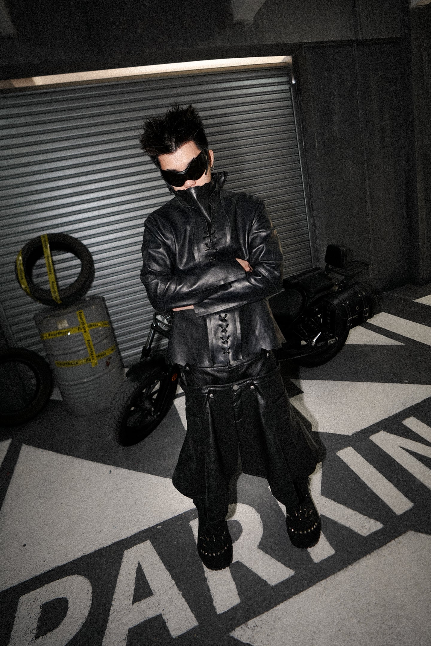 Fourth3ex丨Scimitar Pleated Detachable Leather Pants - PSYLOS 1, Fourth3ex丨Scimitar Pleated Detachable Leather Pants, Pants, Fourth3ex, PSYLOS 1