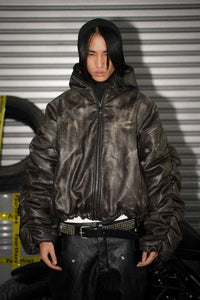 Faded Brown Leather Fold Hoodie - PSYLOS 1, Faded Brown Leather Fold Hoodie, Jacket, Fourth3ex, PSYLOS 1