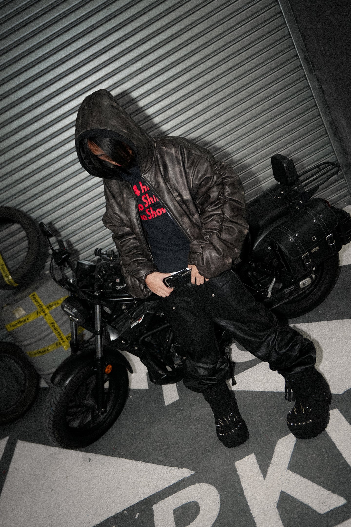 Faded Brown Leather Fold Hoodie - PSYLOS 1, Faded Brown Leather Fold Hoodie, Jacket, Fourth3ex, PSYLOS 1