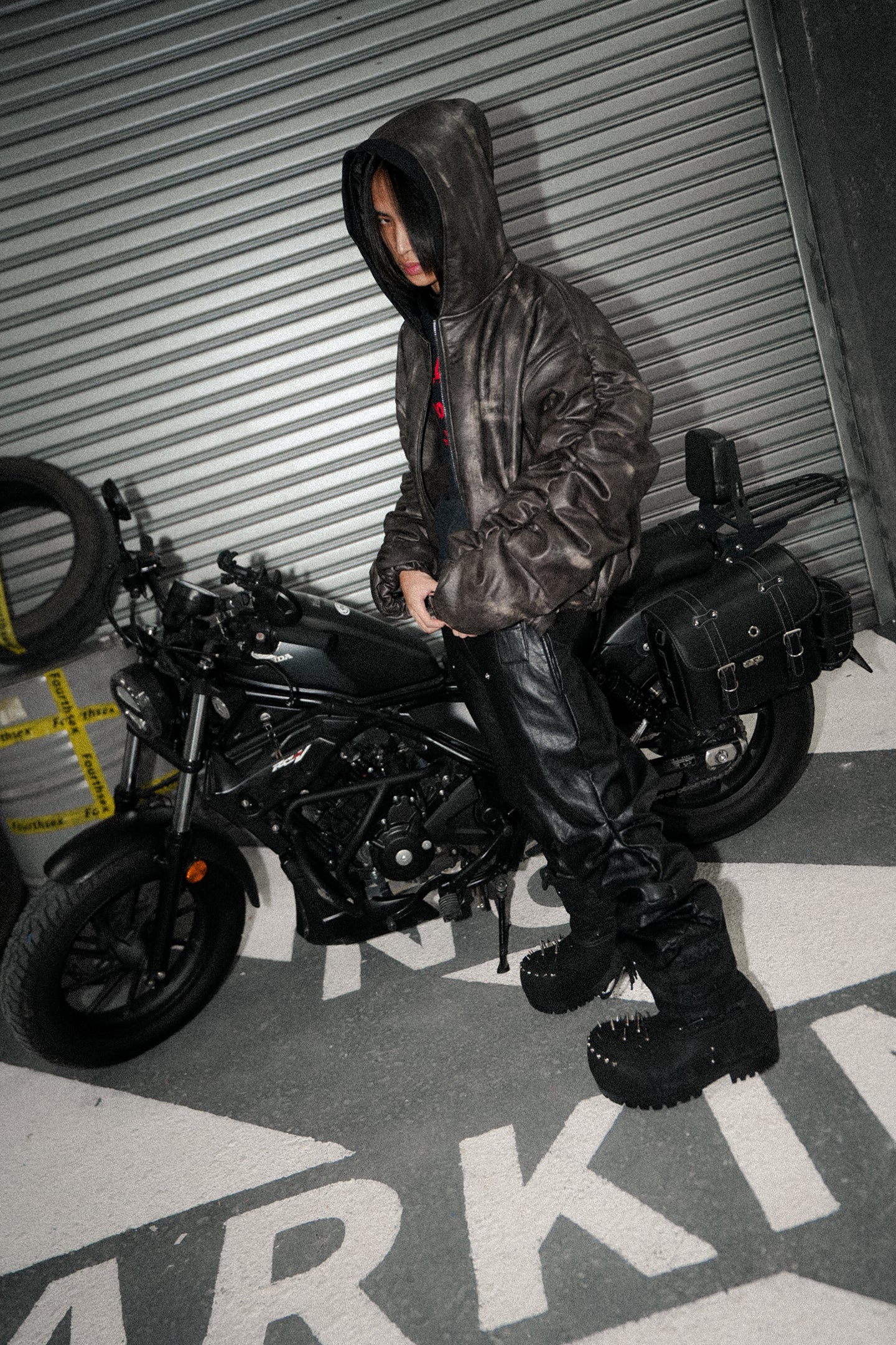 Faded Brown Leather Fold Hoodie - PSYLOS 1, Faded Brown Leather Fold Hoodie, Jacket, Fourth3ex, PSYLOS 1