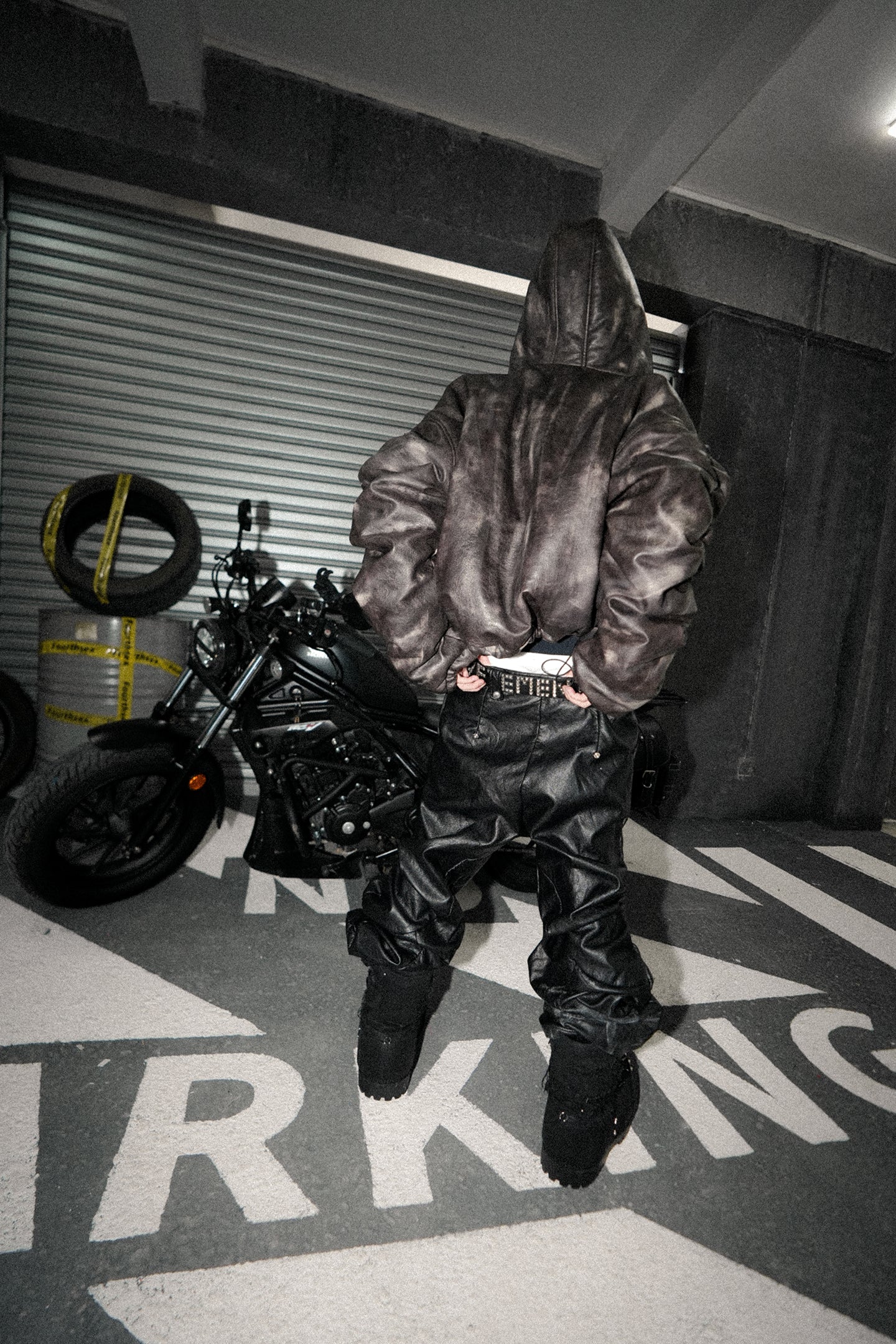 Faded Brown Leather Fold Hoodie - PSYLOS 1, Faded Brown Leather Fold Hoodie, Jacket, Fourth3ex, PSYLOS 1