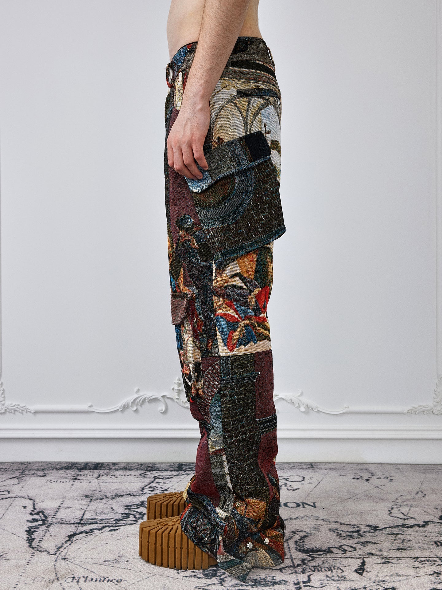 BIRTH OF ROYAL CHILD BORC ARTIST JACQUARD WEAVE CARGO PANTS