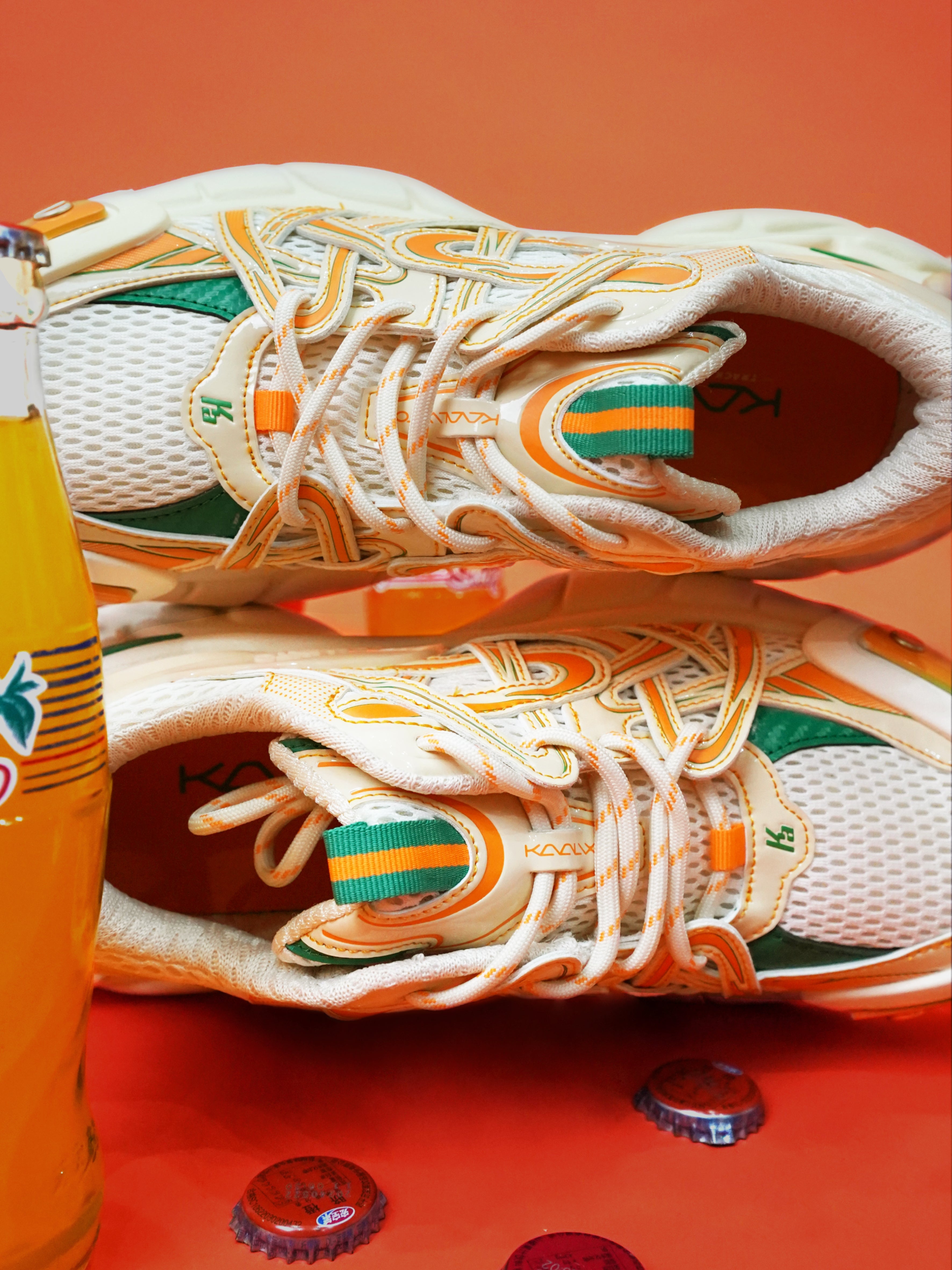 KAALIXTO丨Beige And Orange Color Matching Casual Breathable Dad Shoes - PSYLOS 1, KAALIXTO丨Beige And Orange Color Matching Casual Breathable Dad Shoes, Casual Sneakers, KAALIXTO•JAPAN, PSYLOS 1