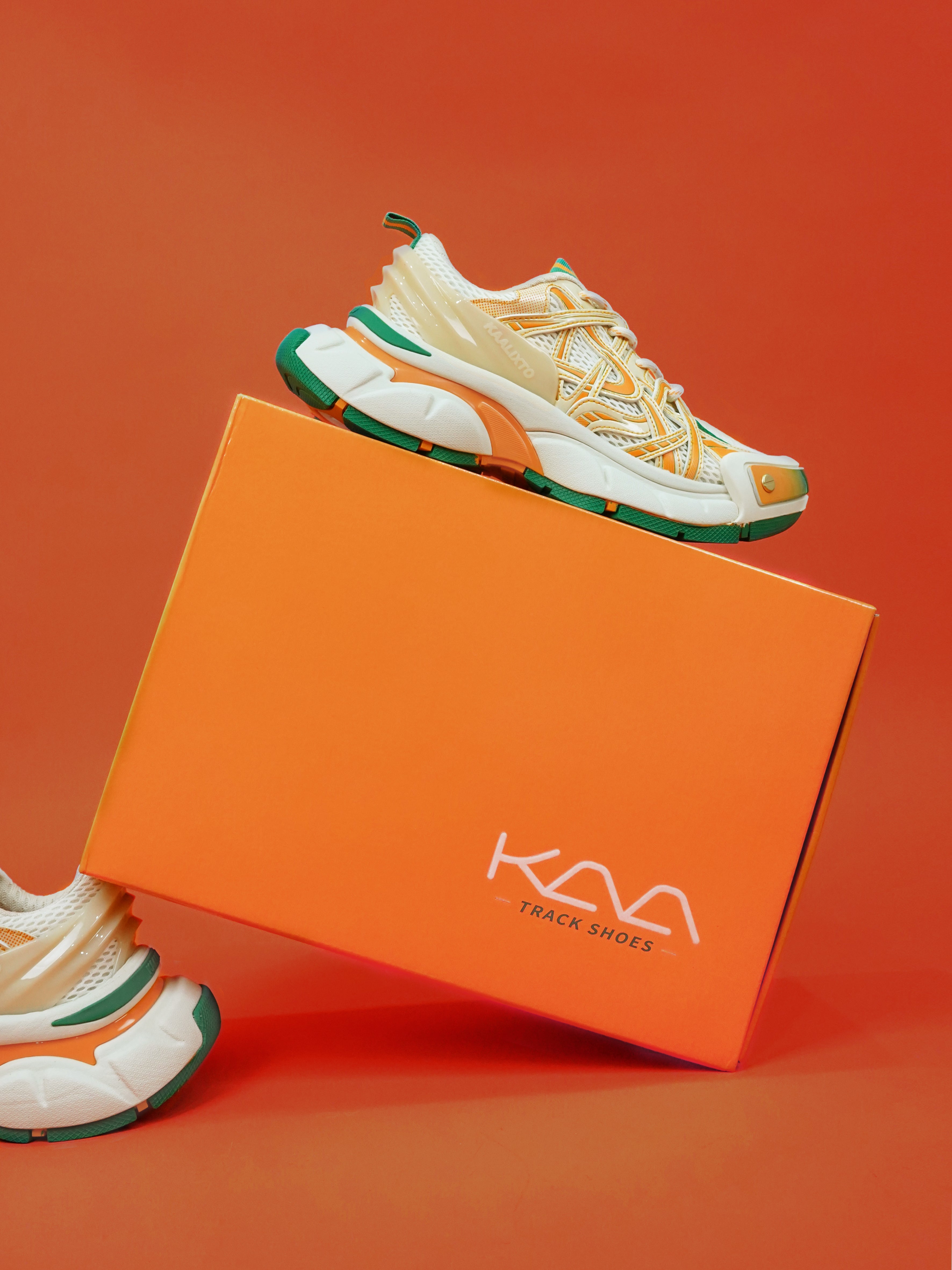 KAALIXTO丨Beige And Orange Color Matching Casual Breathable Dad Shoes - PSYLOS 1, KAALIXTO丨Beige And Orange Color Matching Casual Breathable Dad Shoes, Casual Sneakers, KAALIXTO•JAPAN, PSYLOS 1