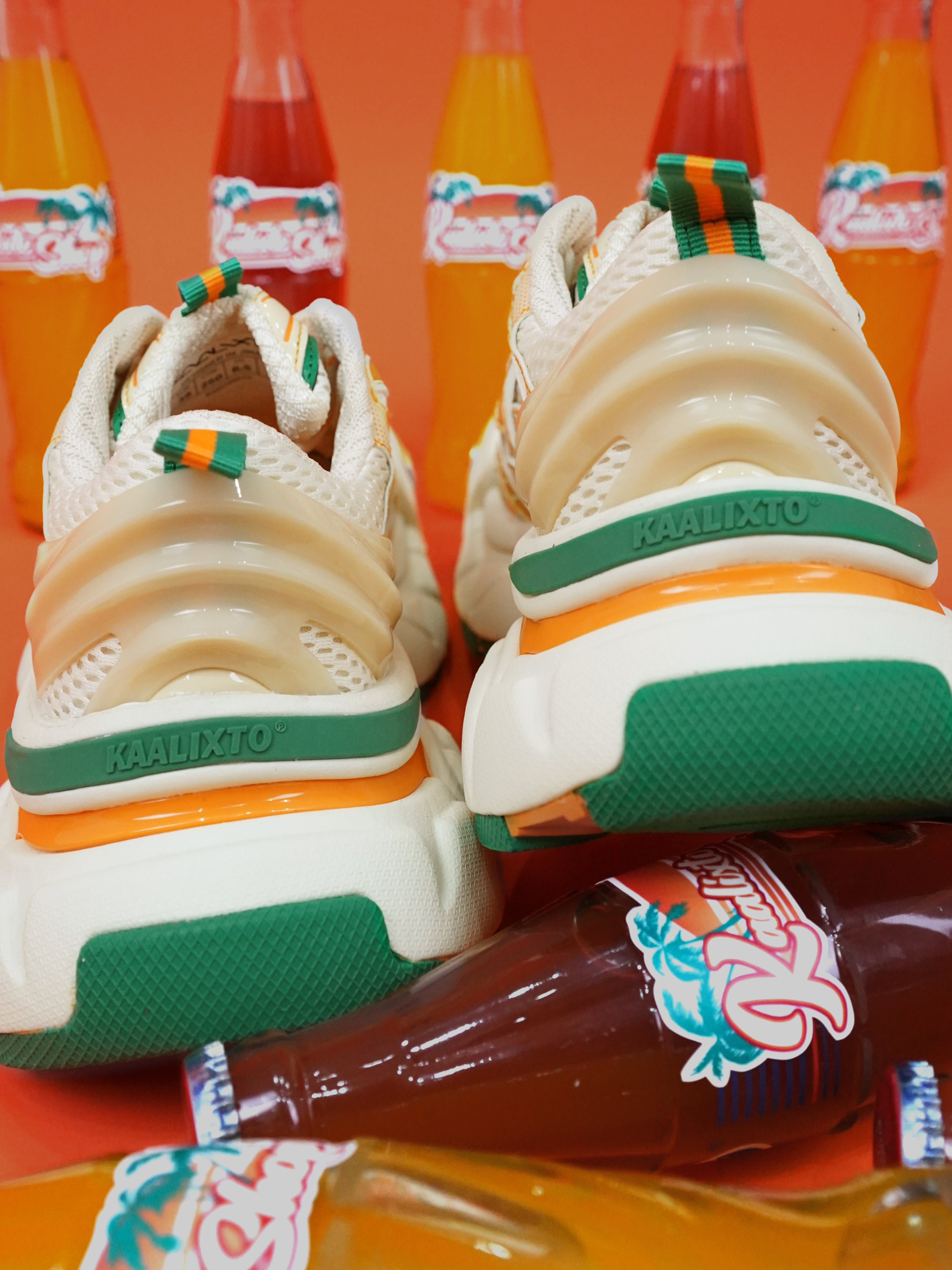 KAALIXTO丨Beige And Orange Color Matching Casual Breathable Dad Shoes - PSYLOS 1, KAALIXTO丨Beige And Orange Color Matching Casual Breathable Dad Shoes, Casual Sneakers, KAALIXTO•JAPAN, PSYLOS 1