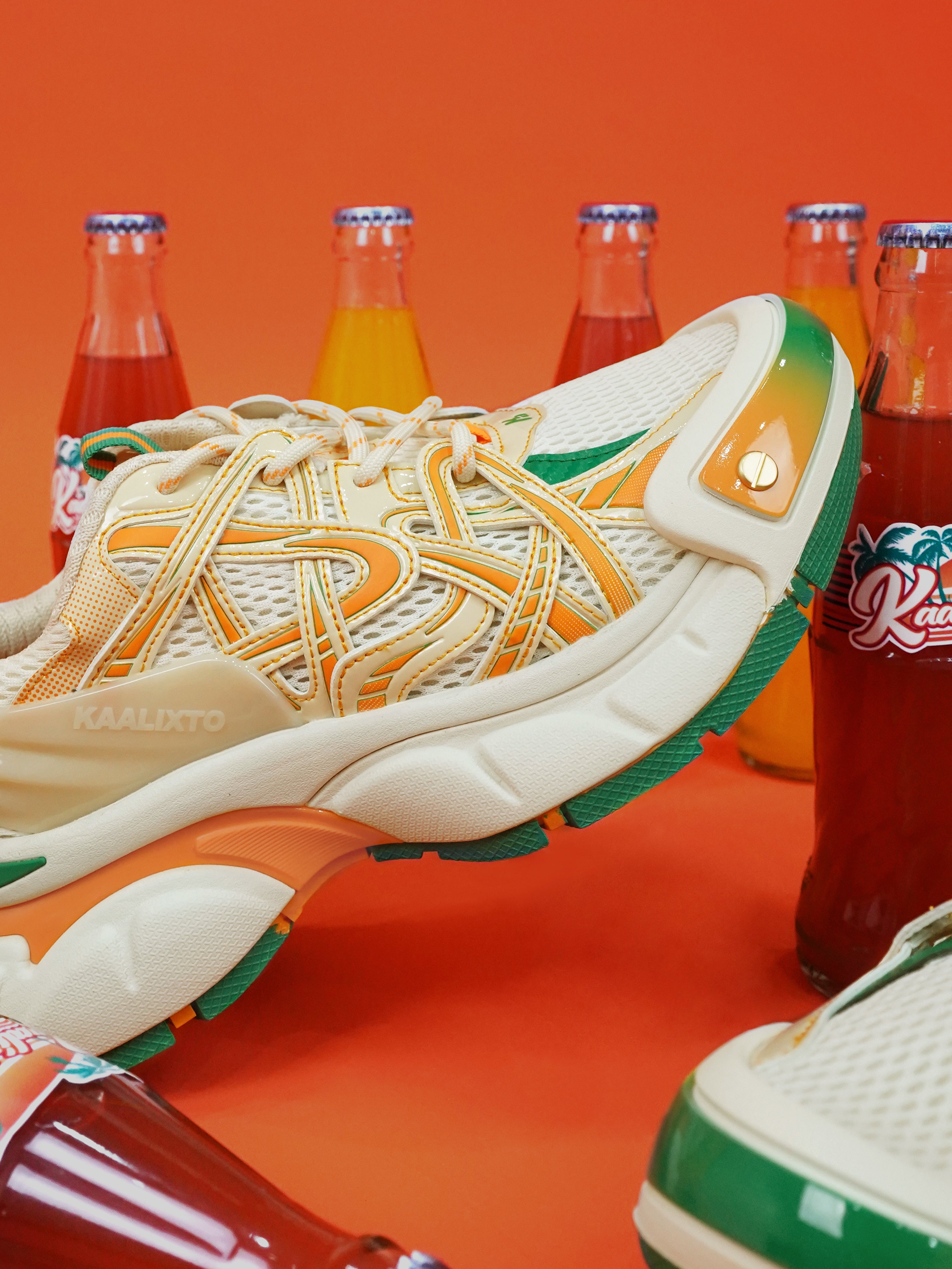 KAALIXTO丨Beige And Orange Color Matching Casual Breathable Dad Shoes - PSYLOS 1, KAALIXTO丨Beige And Orange Color Matching Casual Breathable Dad Shoes, Casual Sneakers, KAALIXTO•JAPAN, PSYLOS 1