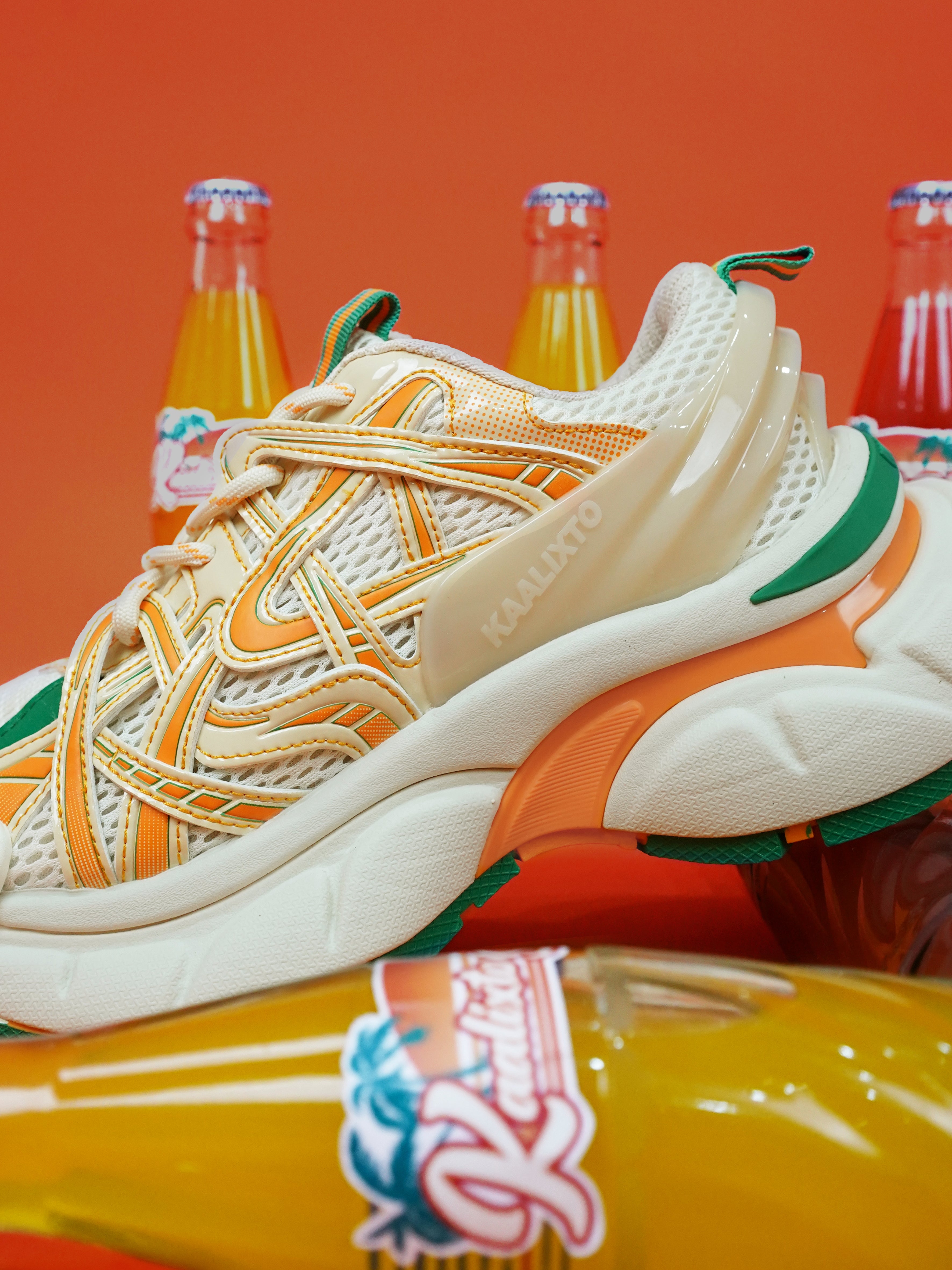 KAALIXTO丨Beige And Orange Color Matching Casual Breathable Dad Shoes - PSYLOS 1, KAALIXTO丨Beige And Orange Color Matching Casual Breathable Dad Shoes, Casual Sneakers, KAALIXTO•JAPAN, PSYLOS 1