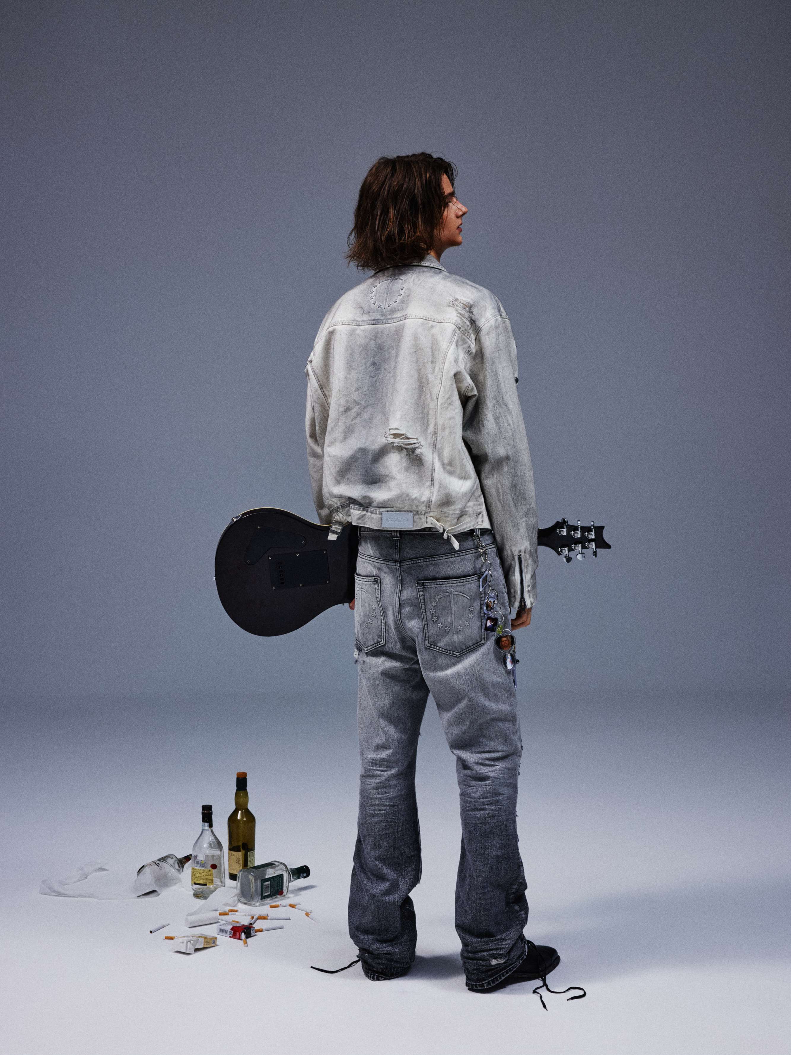 White Lime Plaster Washed Distressed Jeans - PSYLOS 1, White Lime Plaster Washed Distressed Jeans, Jeans, TecNineGroup, PSYLOS 1