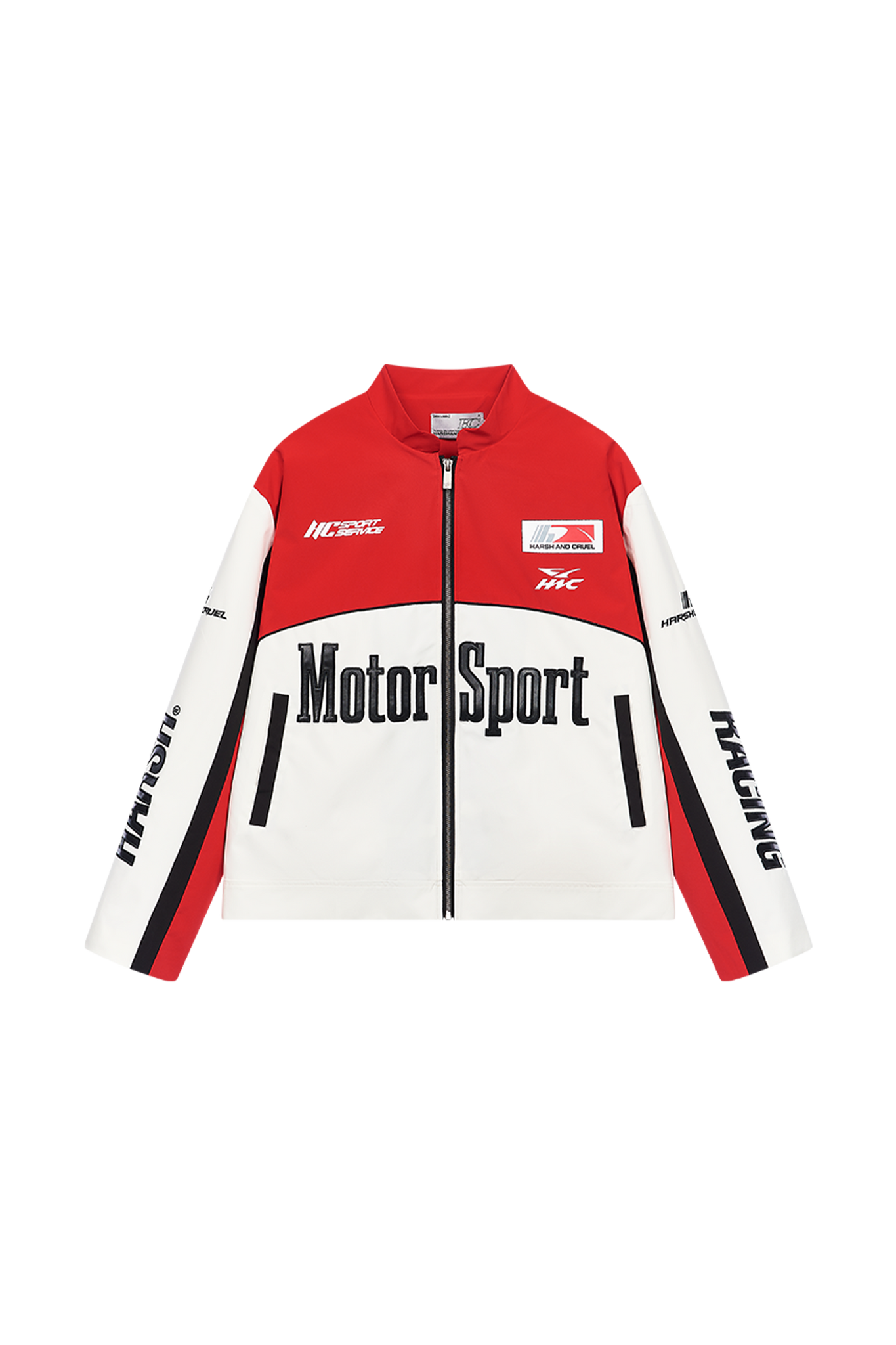 Retro Stand Collar Embroidered Racing Suit