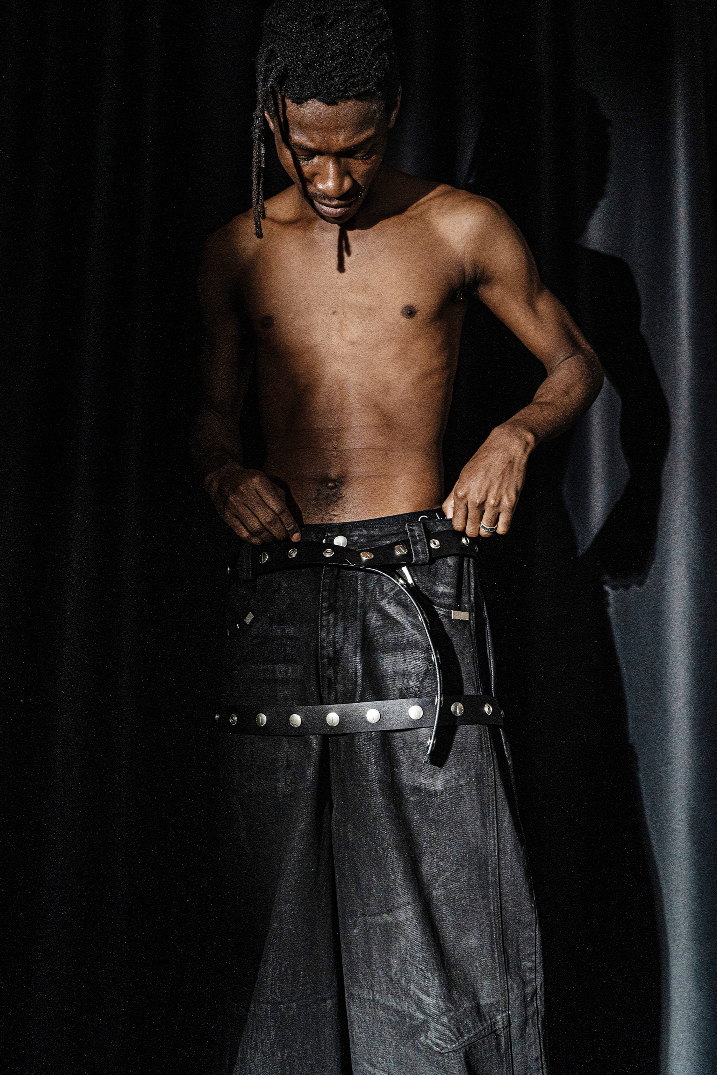 REBEL WAVE丨"SØL" Rivet Button Belt - PSYLOS 1, REBEL WAVE丨"SØL" Rivet Button Belt, Belt, REBEL WAVE•JAPAN, PSYLOS 1