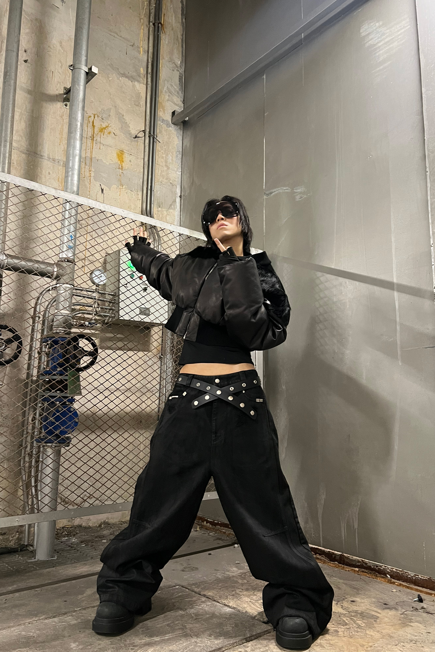 REBEL WAVE丨Hand-Waxed Damaged Wide-Leg Pants - PSYLOS 1, REBEL WAVE丨Hand-Waxed Damaged Wide-Leg Pants, Pants, REBEL WAVE•JAPAN, PSYLOS 1