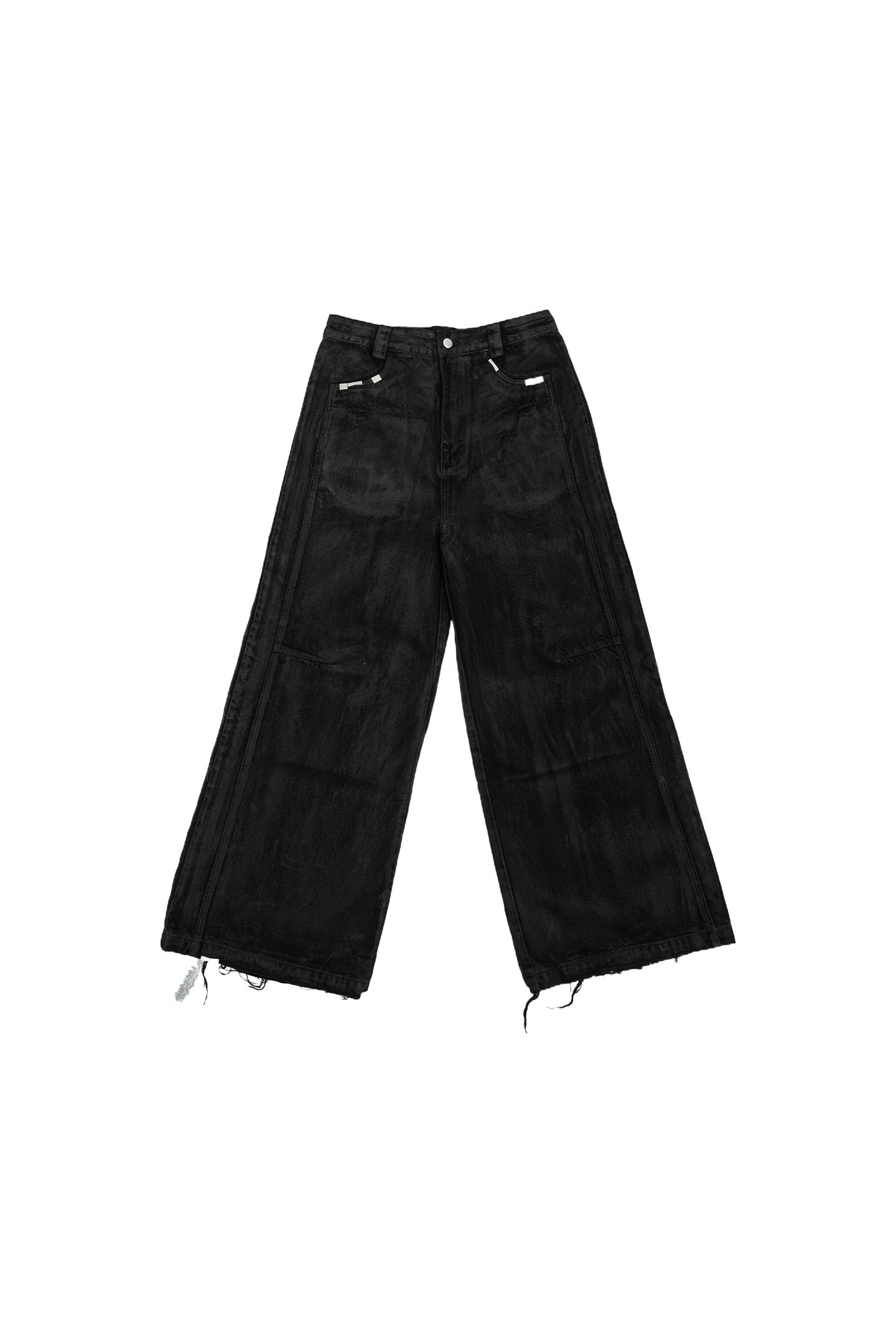 REBEL WAVE Hand-waxed Damaged Washed Wide-leg Pants