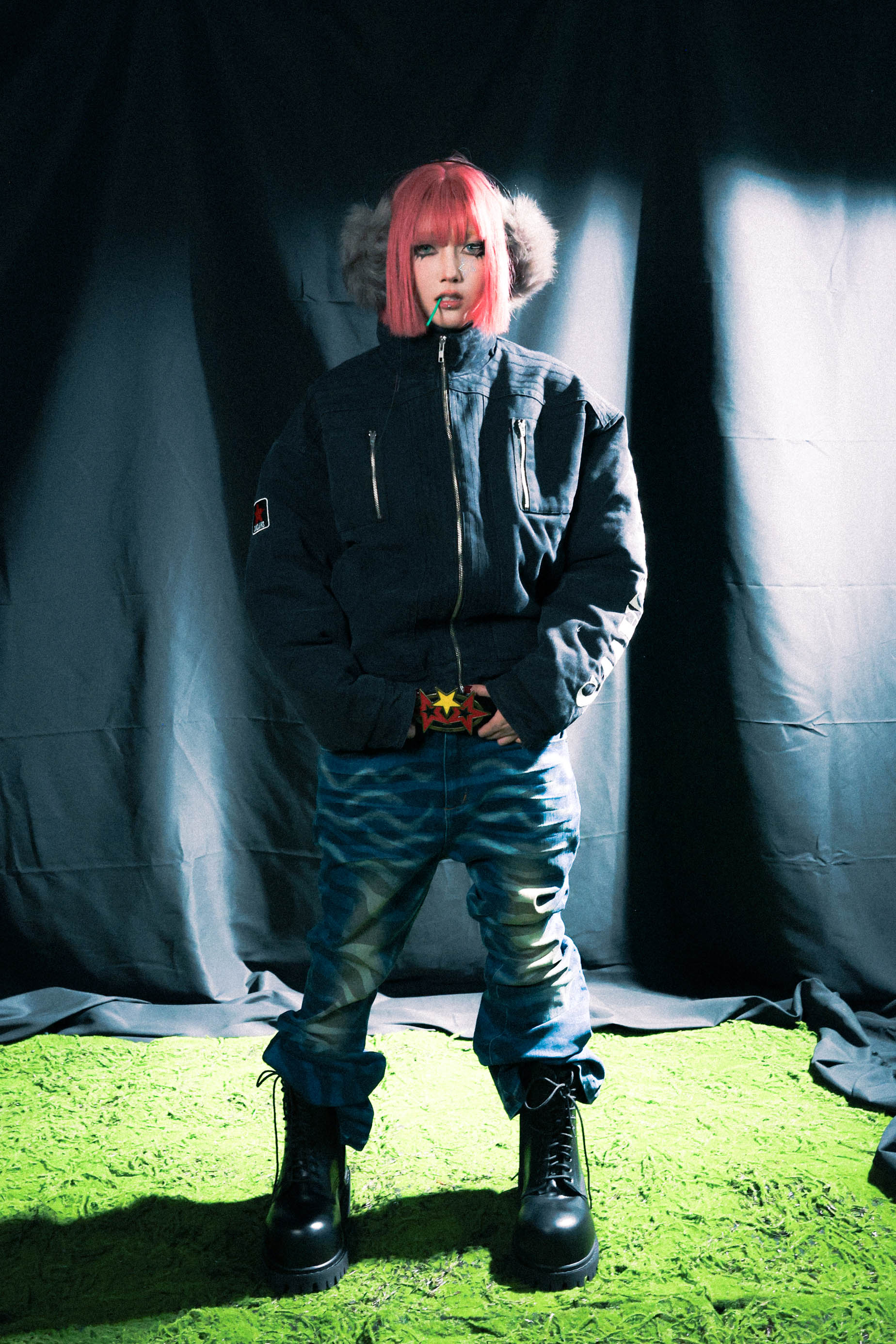 SANSLAWS丨Tiger Stripe Stretch Flared Jeans - PSYLOS 1, SANSLAWS丨Tiger Stripe Stretch Flared Jeans, Jeans, SANSLAWS, PSYLOS 1