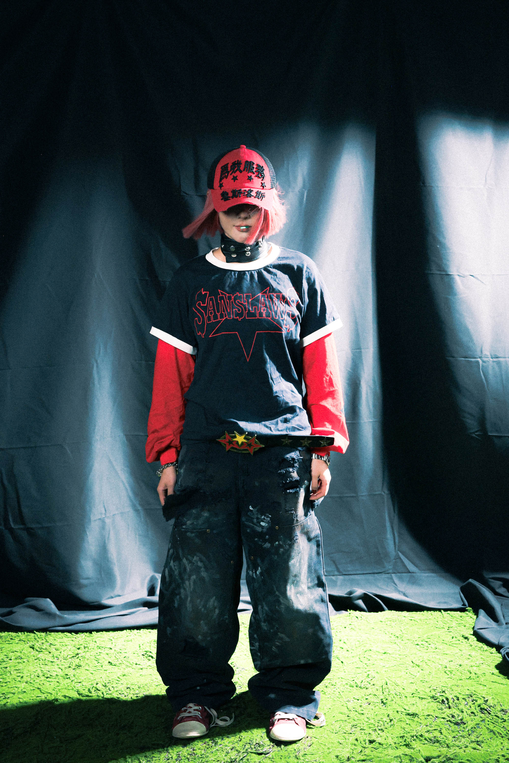 SANSLAWS丨Double Knee Distressed Splash Paint Cargo Pants - PSYLOS 1, SANSLAWS丨Double Knee Distressed Splash Paint Cargo Pants, Jeans, SANSLAWS, PSYLOS 1