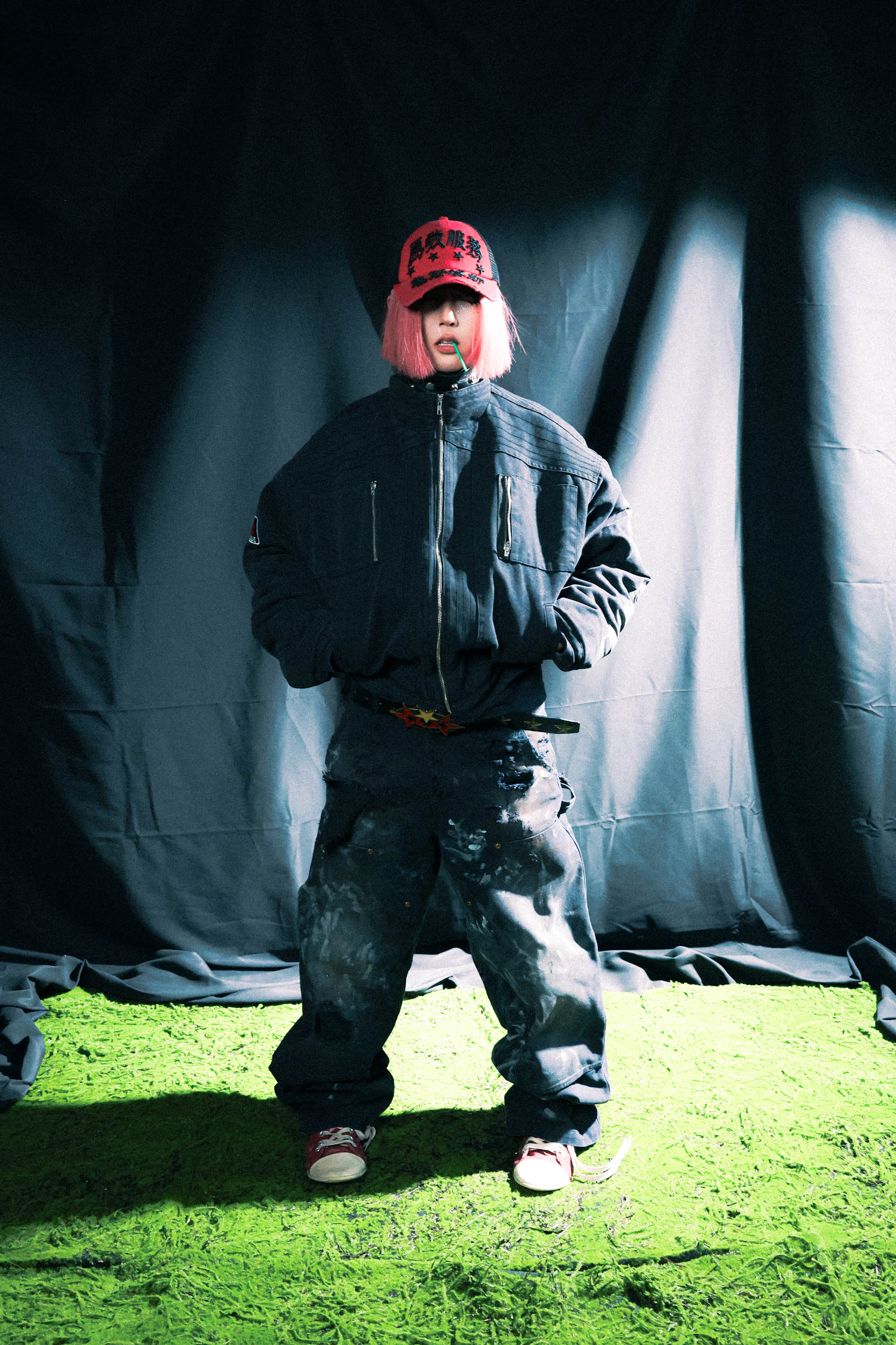 SANSLAWS丨Double Knee Distressed Splash Paint Cargo Pants - PSYLOS 1, SANSLAWS丨Double Knee Distressed Splash Paint Cargo Pants, Jeans, SANSLAWS, PSYLOS 1