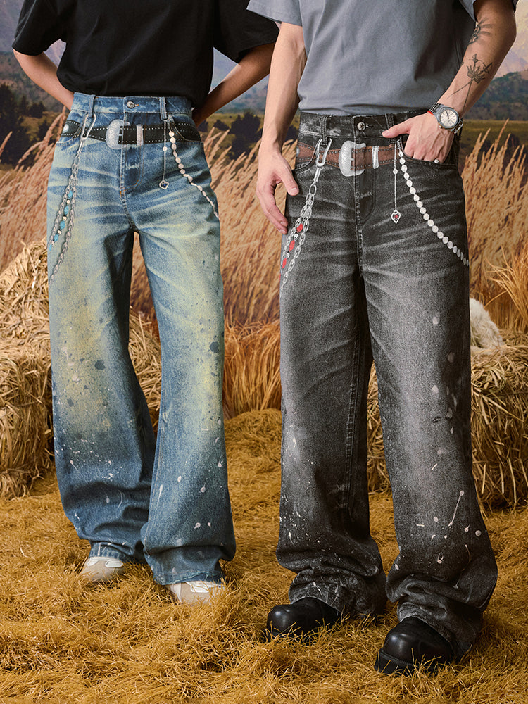 3D Printed Street Vintage Jeans