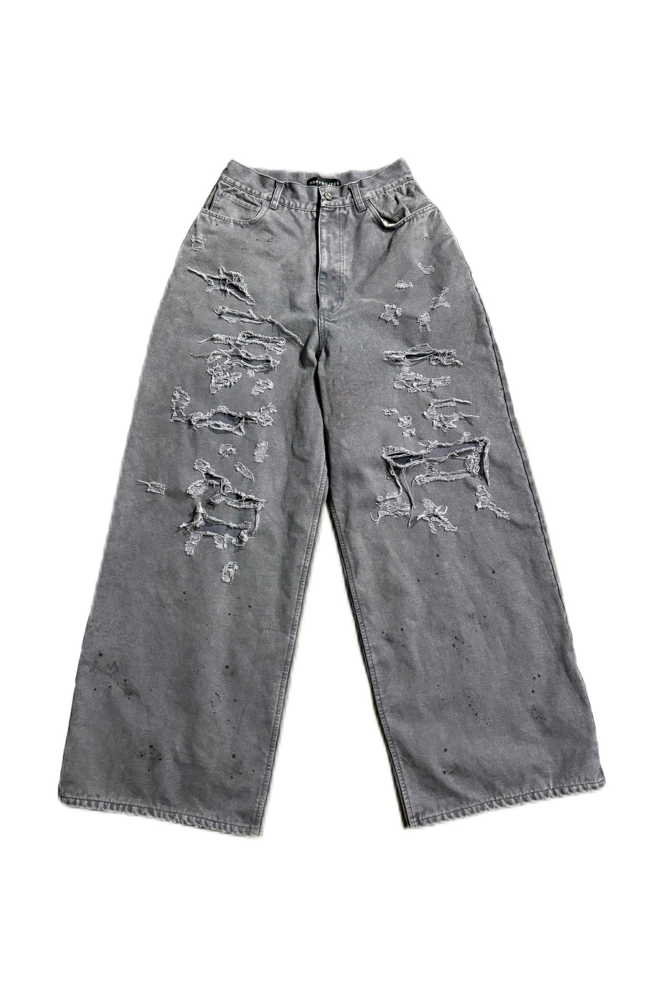 Double-layer Distressed Canvas Pants