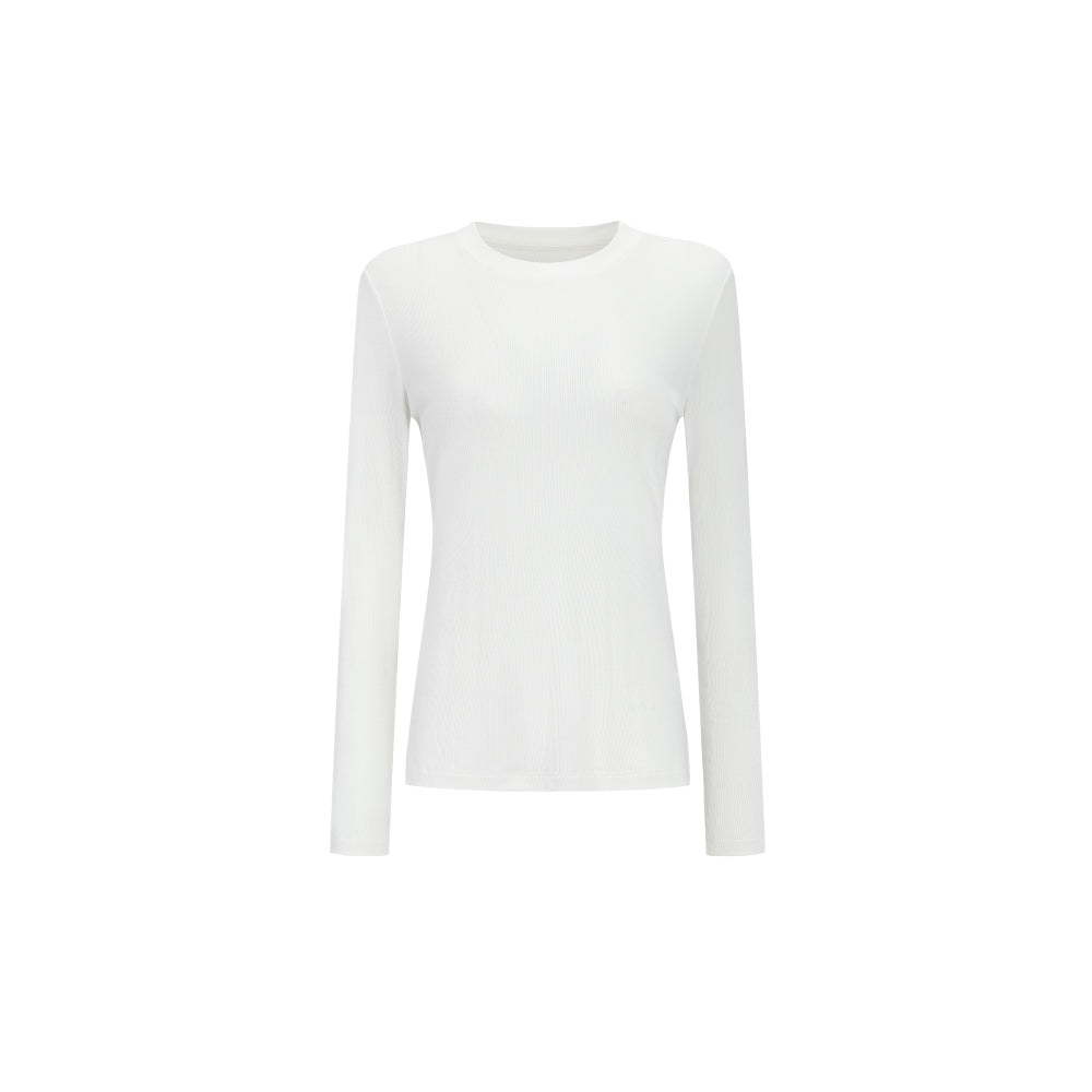 Classic Mulberry Silk Round Neck Long Sleeve T