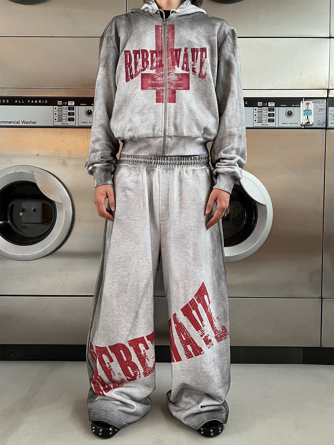 REBEL WAVE | Distressed Reversible Slogan Sweatpants - PSYLOS 1, REBEL WAVE | Distressed Reversible Slogan Sweatpants, Sweatpants, REBEL WAVE, PSYLOS 1