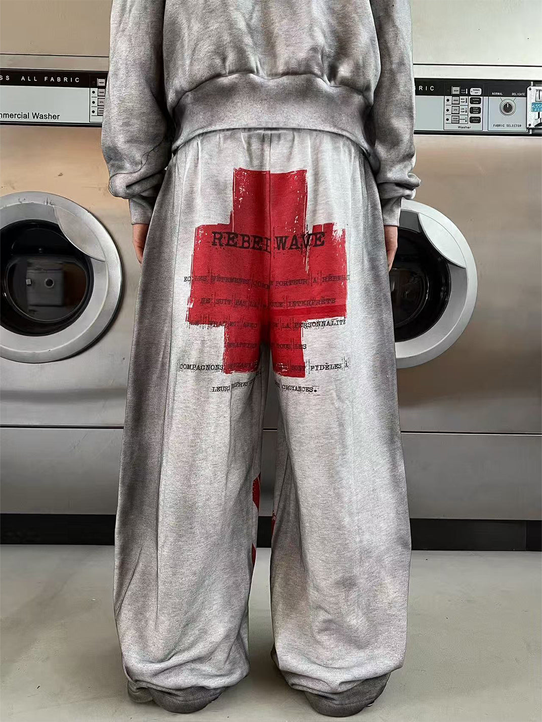 REBEL WAVE | Distressed Reversible Slogan Sweatpants - PSYLOS 1, REBEL WAVE | Distressed Reversible Slogan Sweatpants, Sweatpants, REBEL WAVE, PSYLOS 1