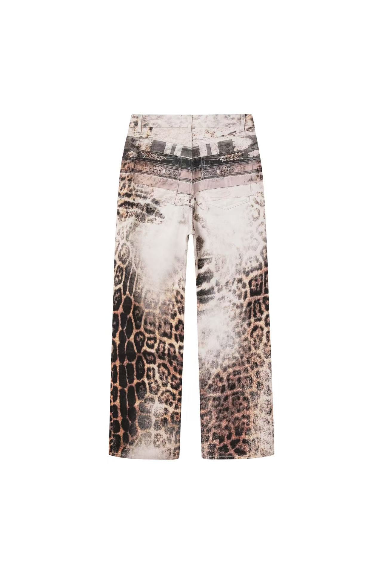 Leopard Belt Gradient Pants