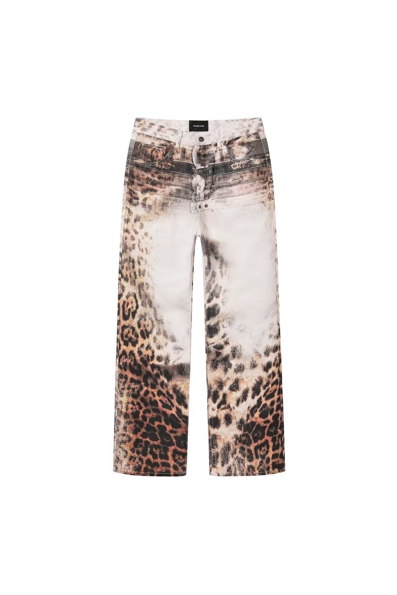 Leopard Belt Gradient Pants