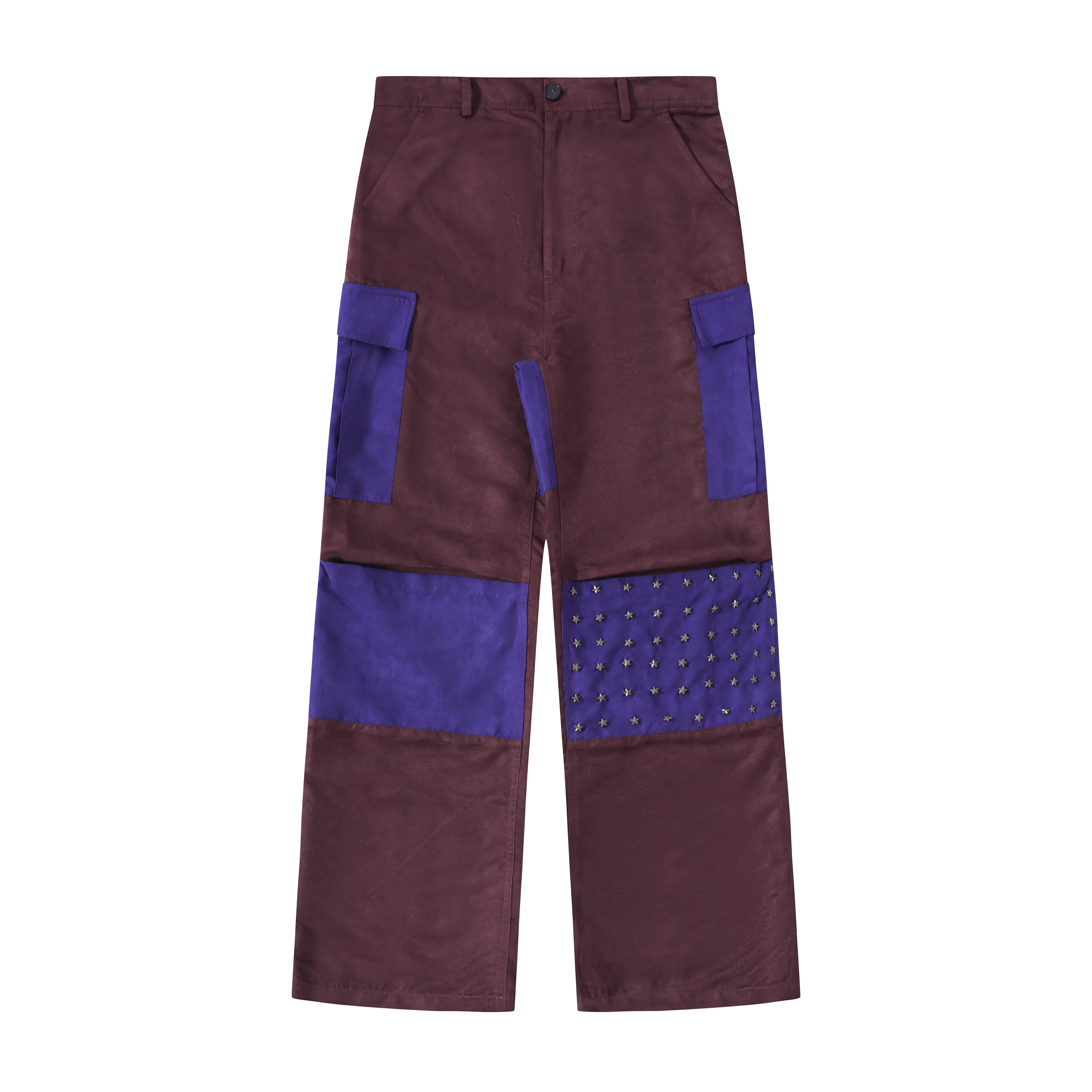 Suede Patchwork Cargo Pants