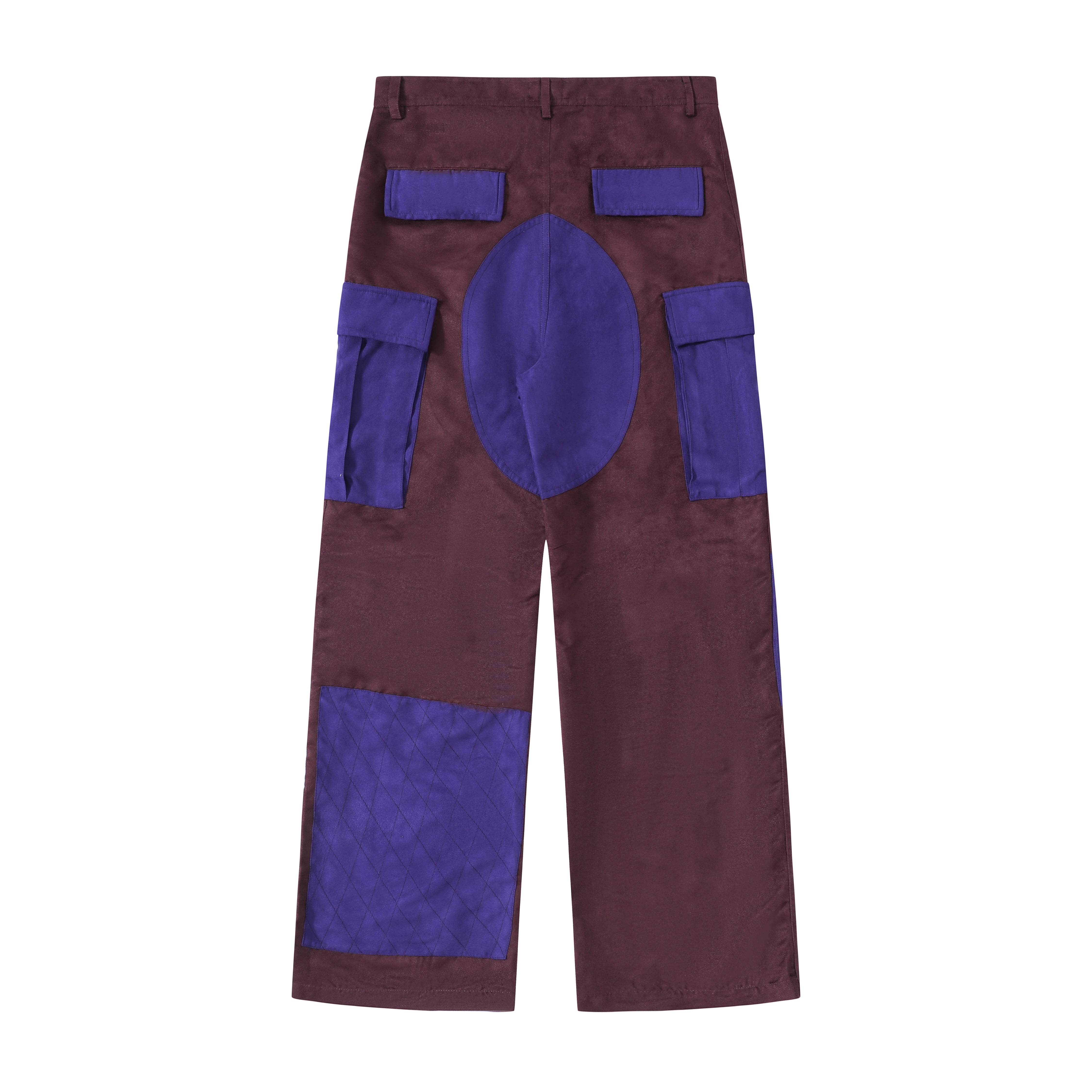 Suede Patchwork Cargo Pants