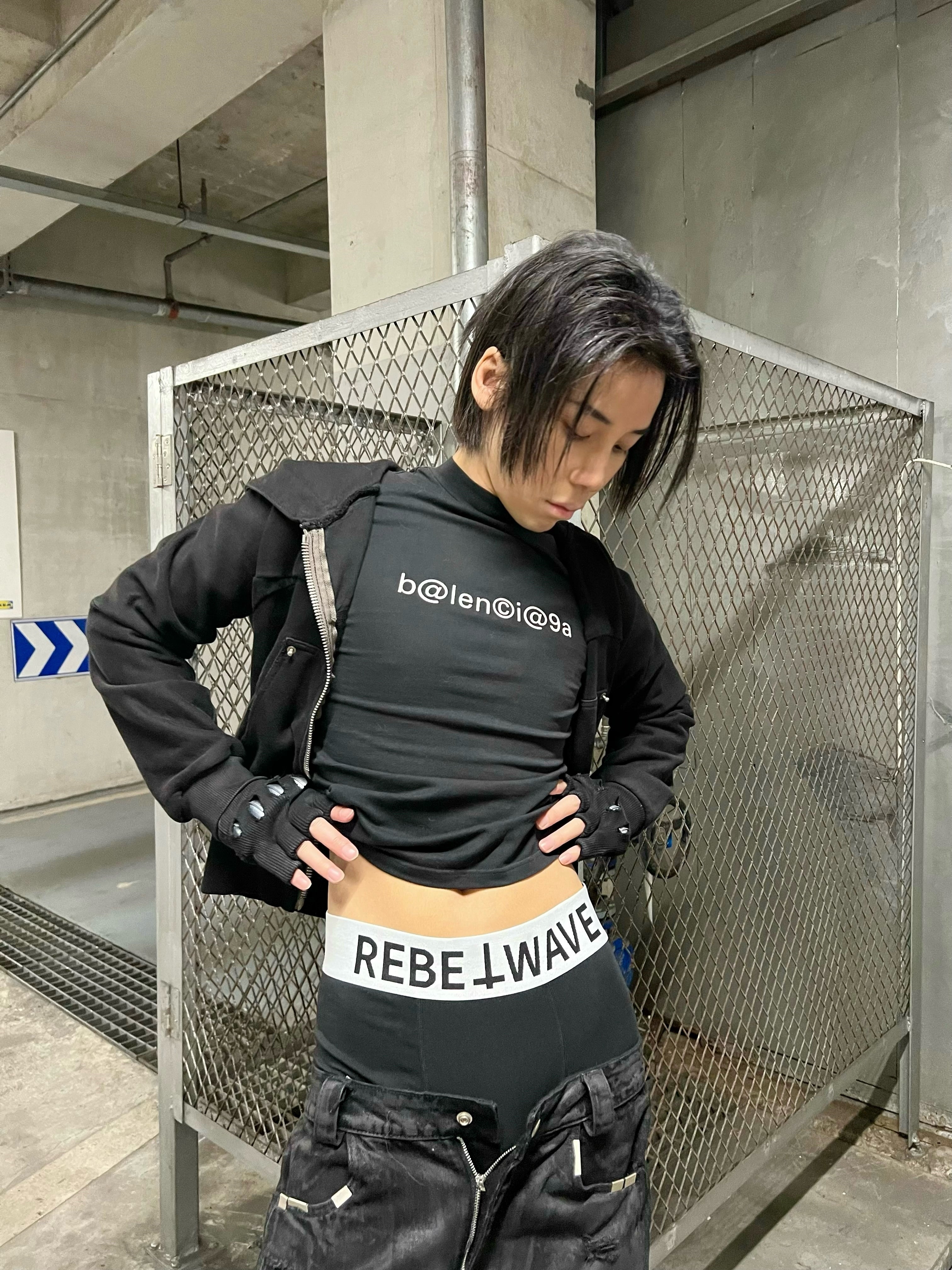 REBEL WAVE丨"╋" SLOGAN PANTIES-Black - PSYLOS 1, REBEL WAVE丨"╋" SLOGAN PANTIES-Black, panties, REBEL WAVE•JAPAN, PSYLOS 1